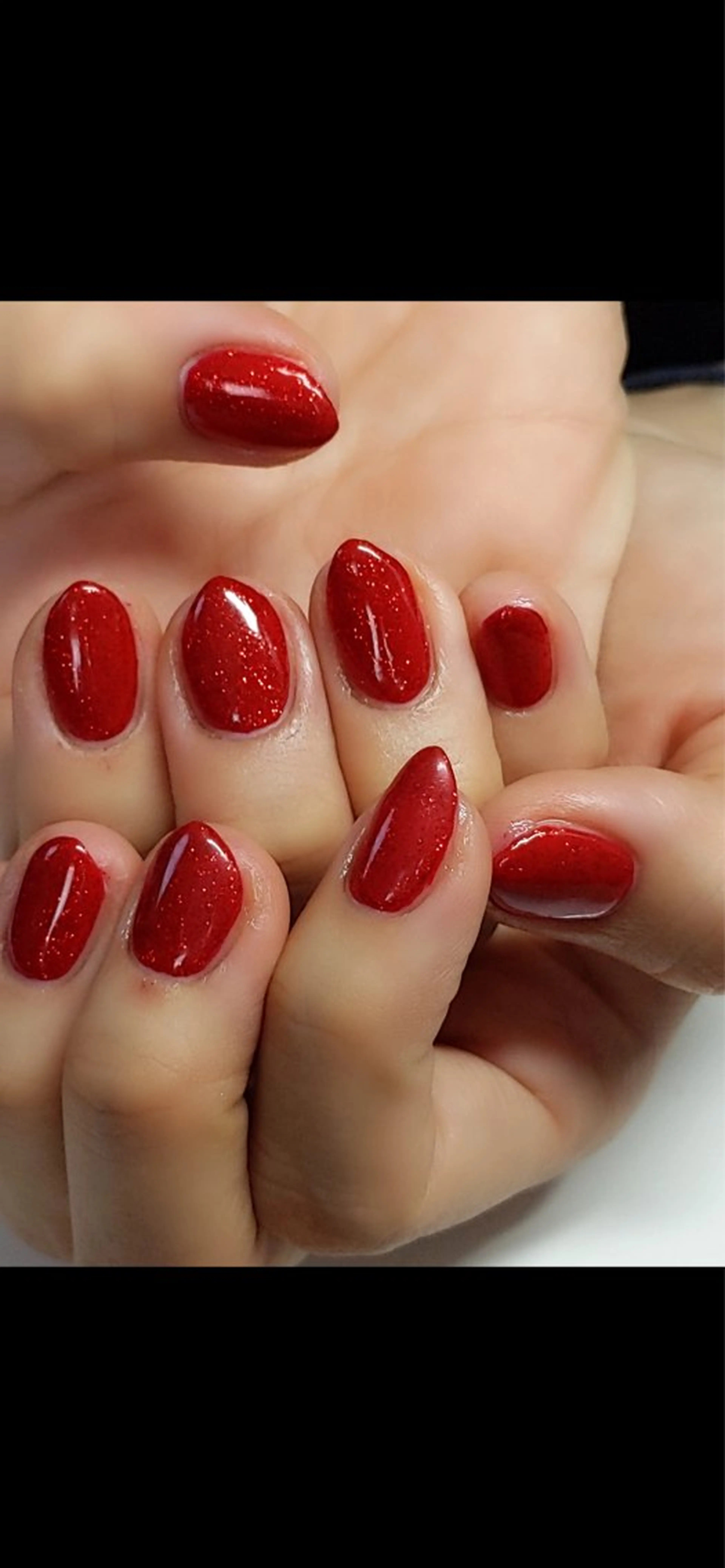 ネイル ラメ(グリッター) 赤色 多賀城 パラジェルのネイルデザイン