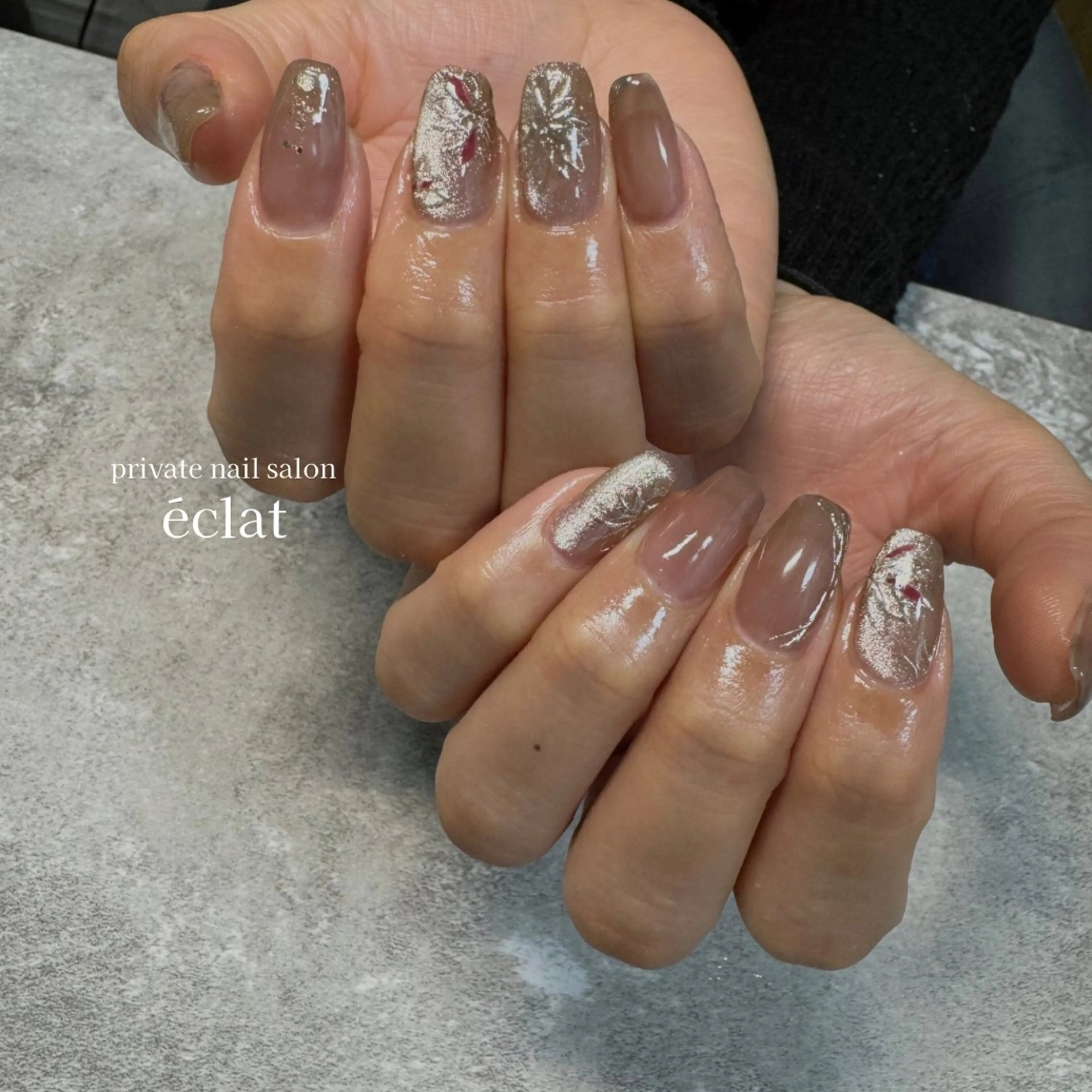 ネイル アートネイル マグネットネイル nailsalon éclatのネイルデザイン