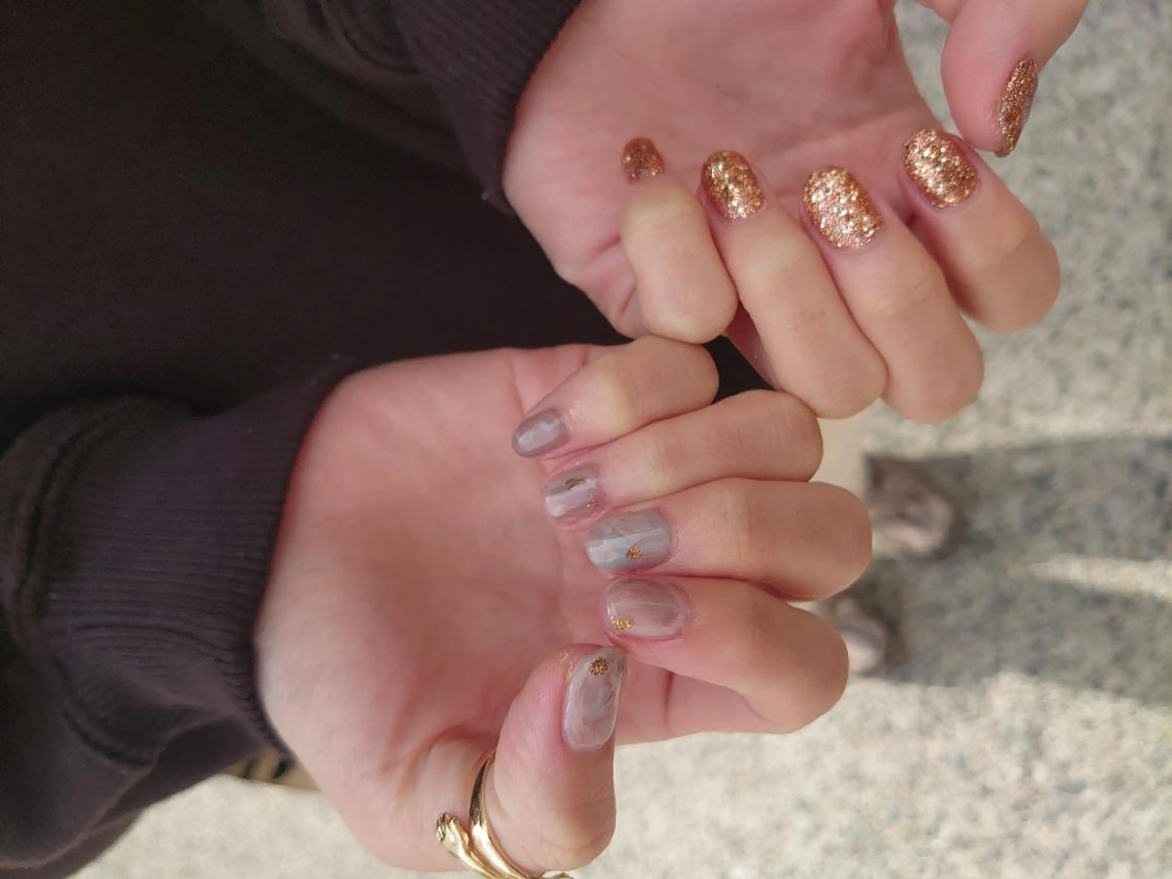 ネイル ジェルネイル ラメ(グリッター) ニュアンスネイル ワンカラーネイル パラジェル ハンドネイル MANA MANAのネイルデザイン