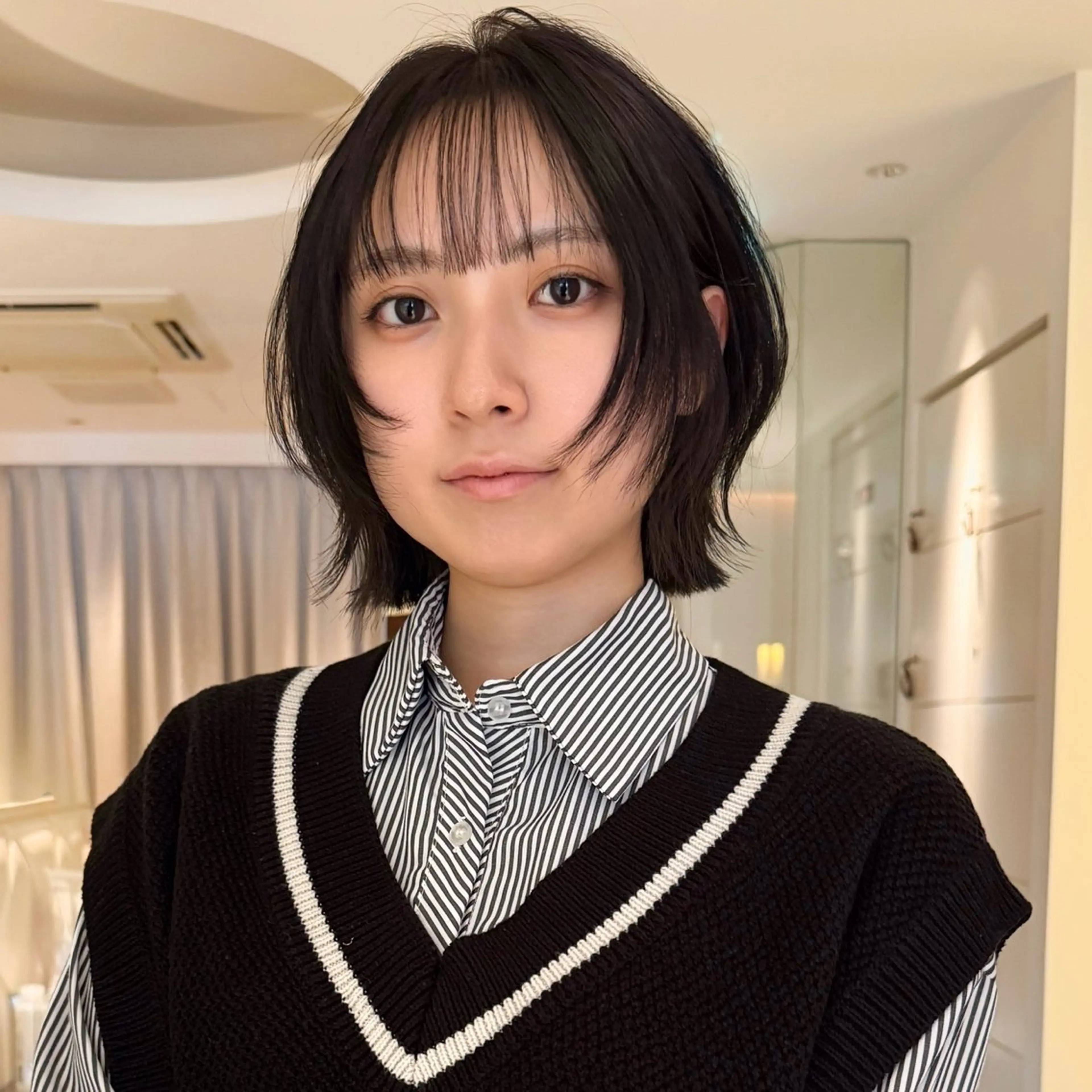 ショート ボブレイヤー ボブ レイヤーカット モデル募集/山田蓮/ レイヤーボブのヘアスタイル