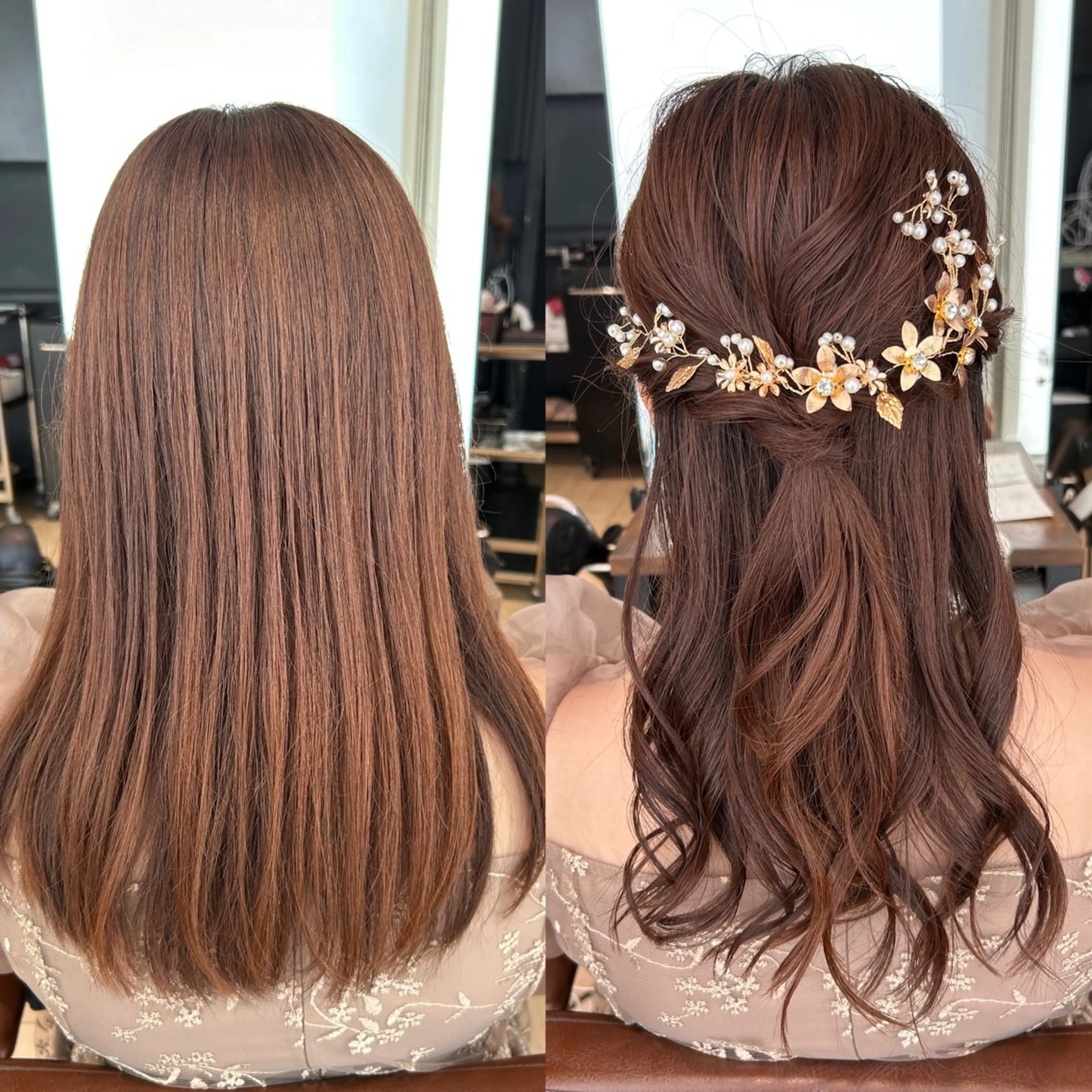 セミロング ヘアアレンジ ハーフアップ カット ヘアセット 髙木美緒🌿 レイヤー/アレンジのヘアスタイル