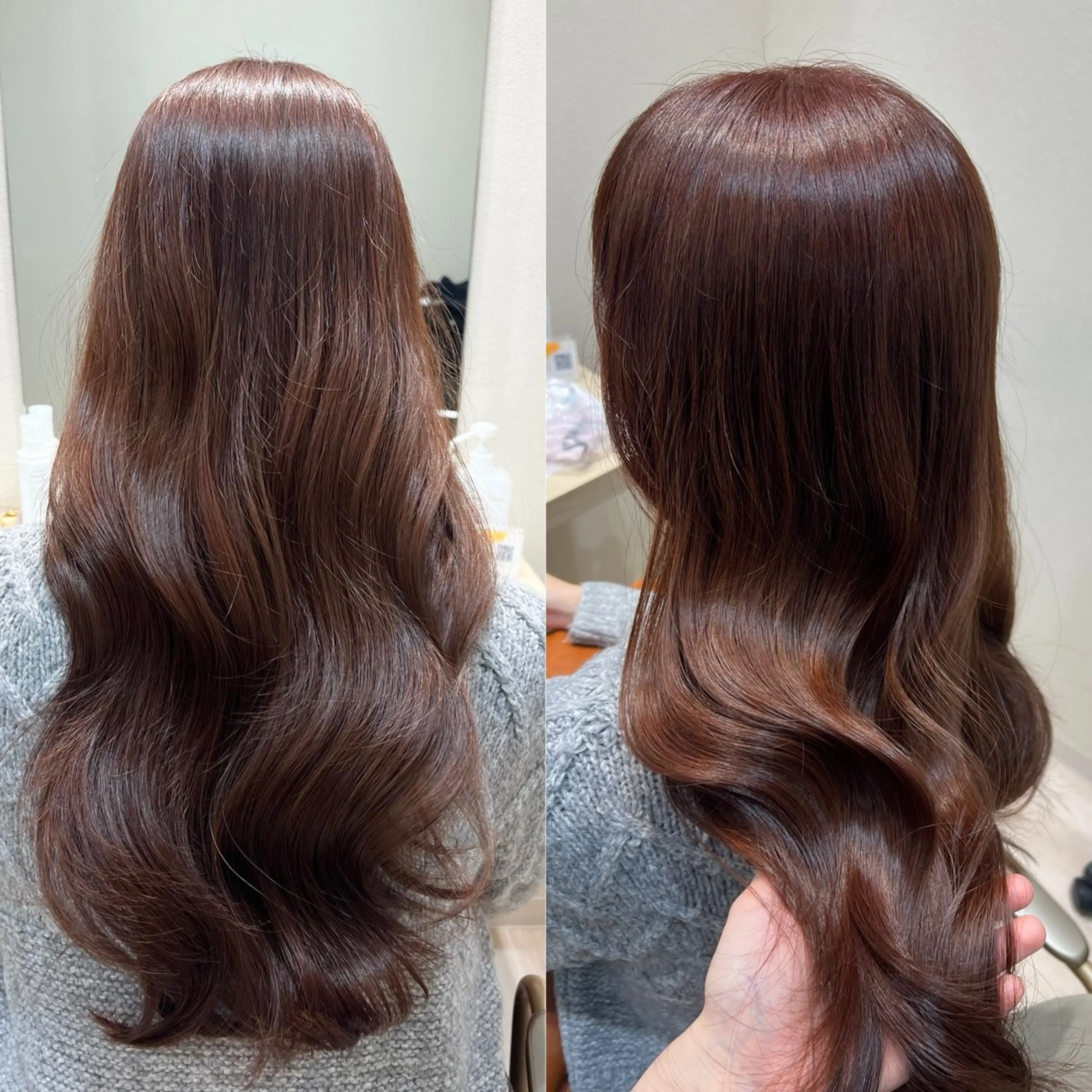 ロング カラー ブラウンカラー オレンジ ピンクカラー カット ヘアカラー トリートメント ✨🌿大人可愛い愛さ れhair🌿✨松本のヘアスタイル