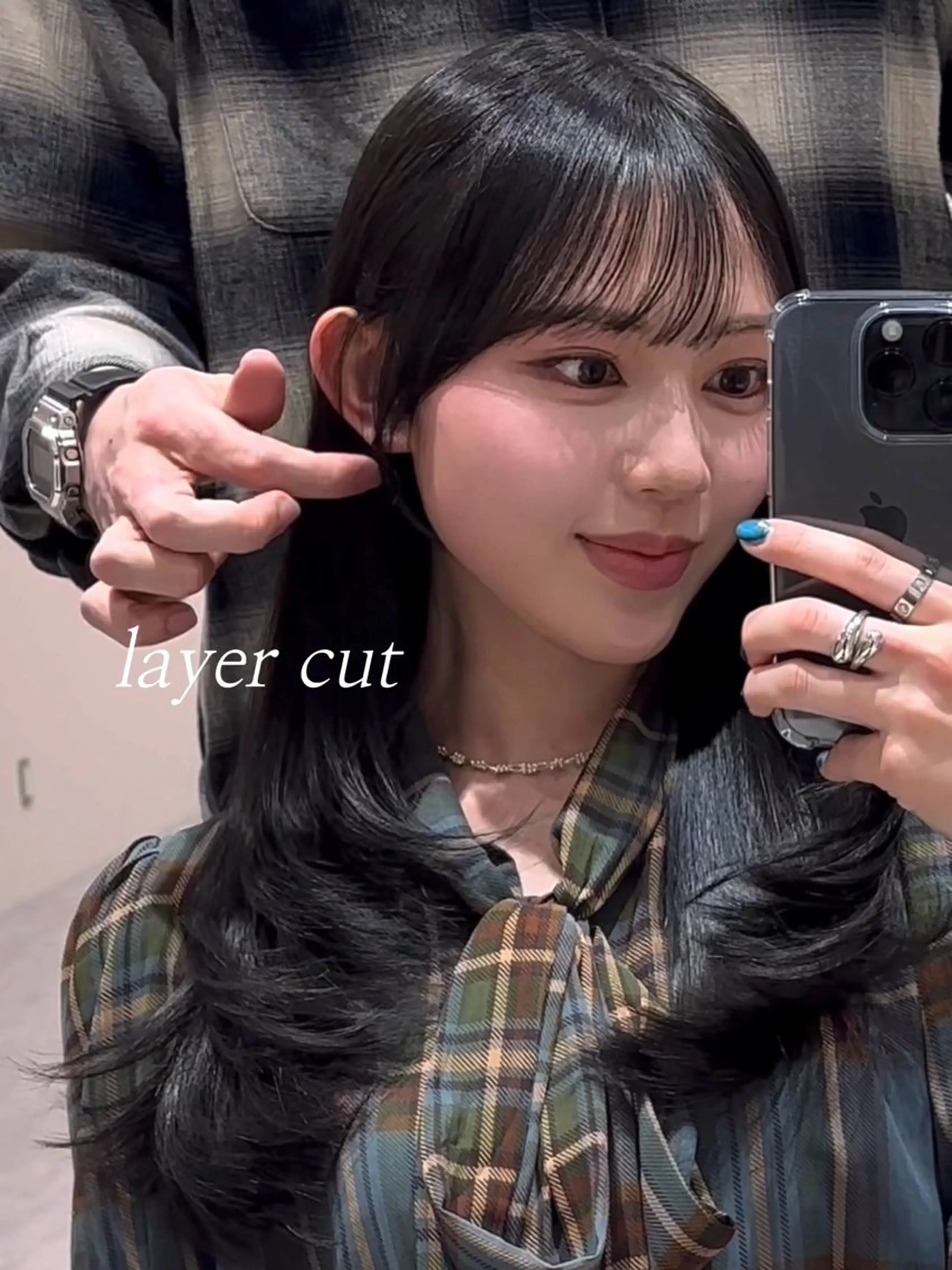 セミロング カラー レイヤーカット カット ヘアカラー トリートメント レイヤー/顔周り /透明感🩶高橋大のヘアスタイル