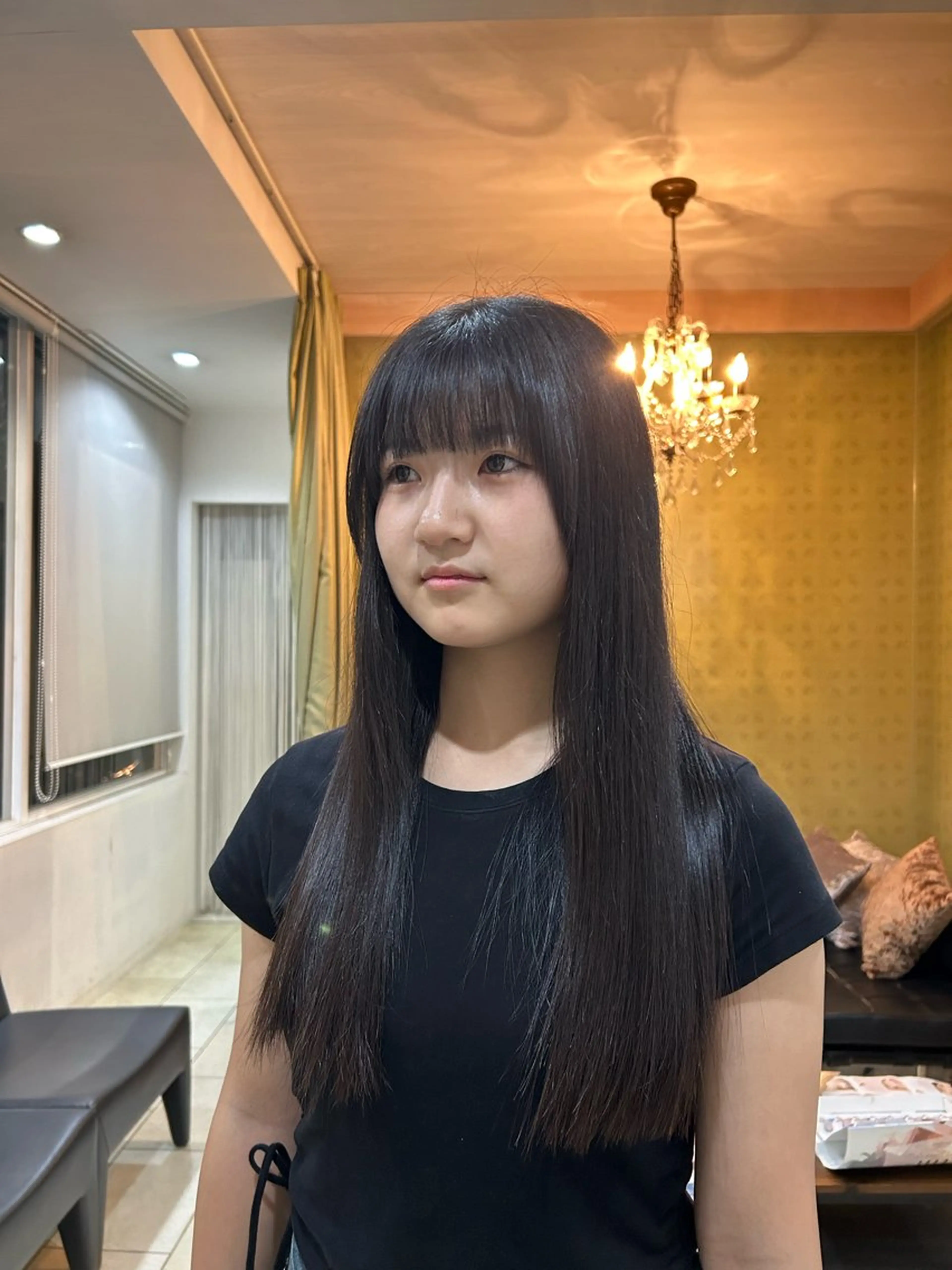 ロング カット 縮毛矯正 堀田 柊のヘアスタイル