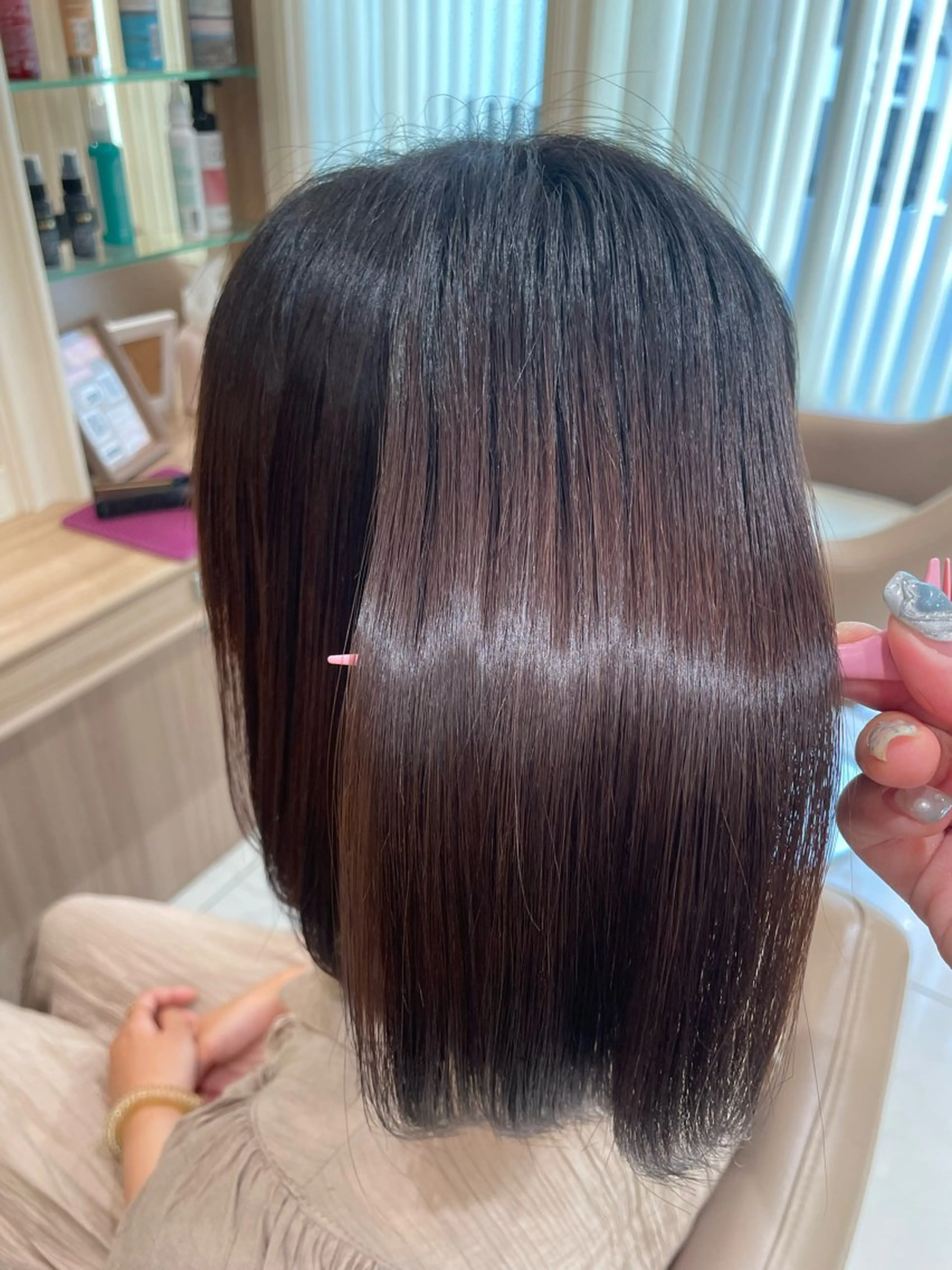 ミディアム パーマ カット 縮毛矯正 トリートメント 韓国ヘアメイク🎀/ 縮毛矯正✨山本媛香のヘアスタイル