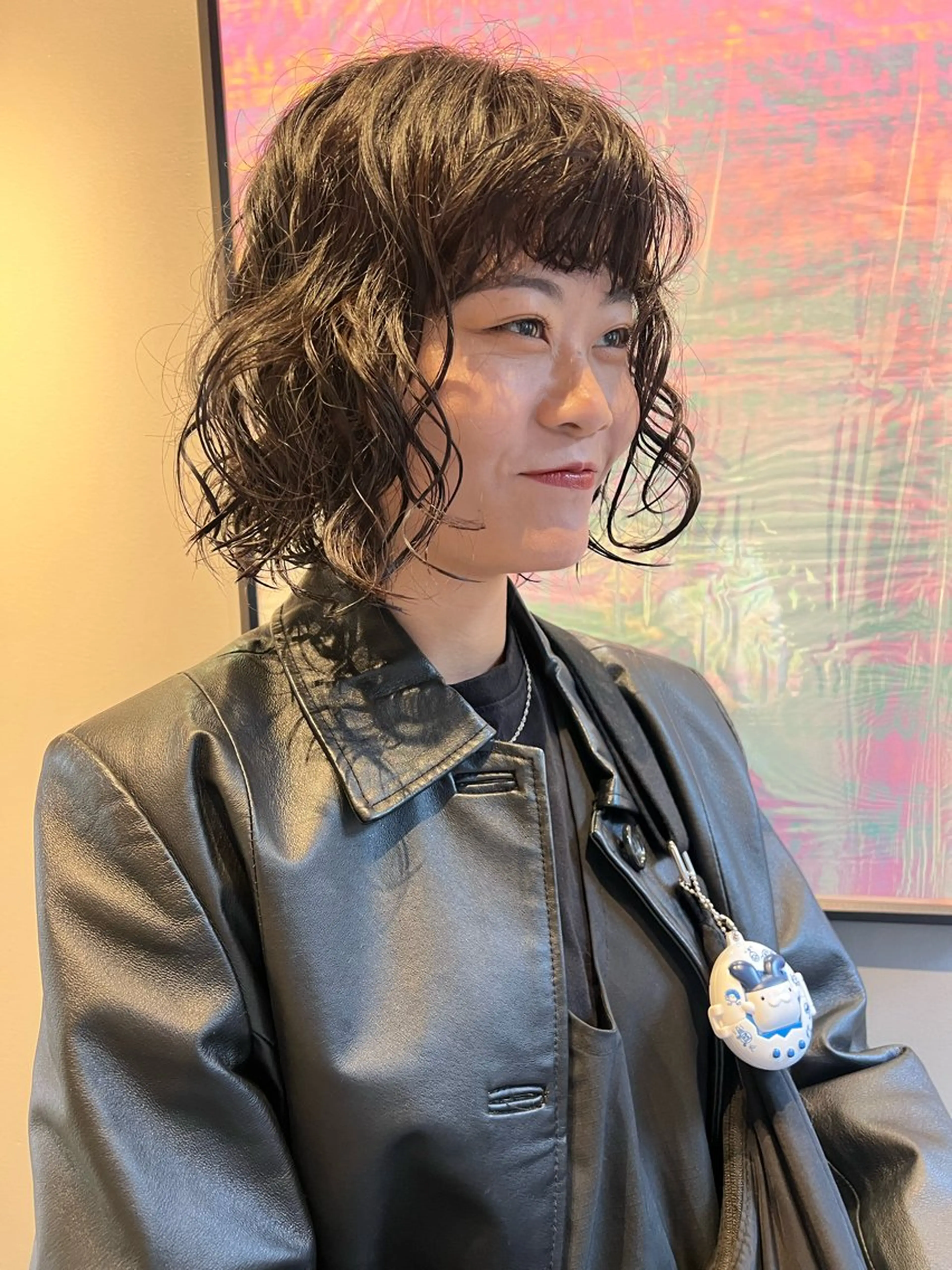 ミディアム カラー パーマ カット ヘアカラー パーマ haco＋所属・圧倒的デザイン力 店長🎨RENAのヘアスタイル