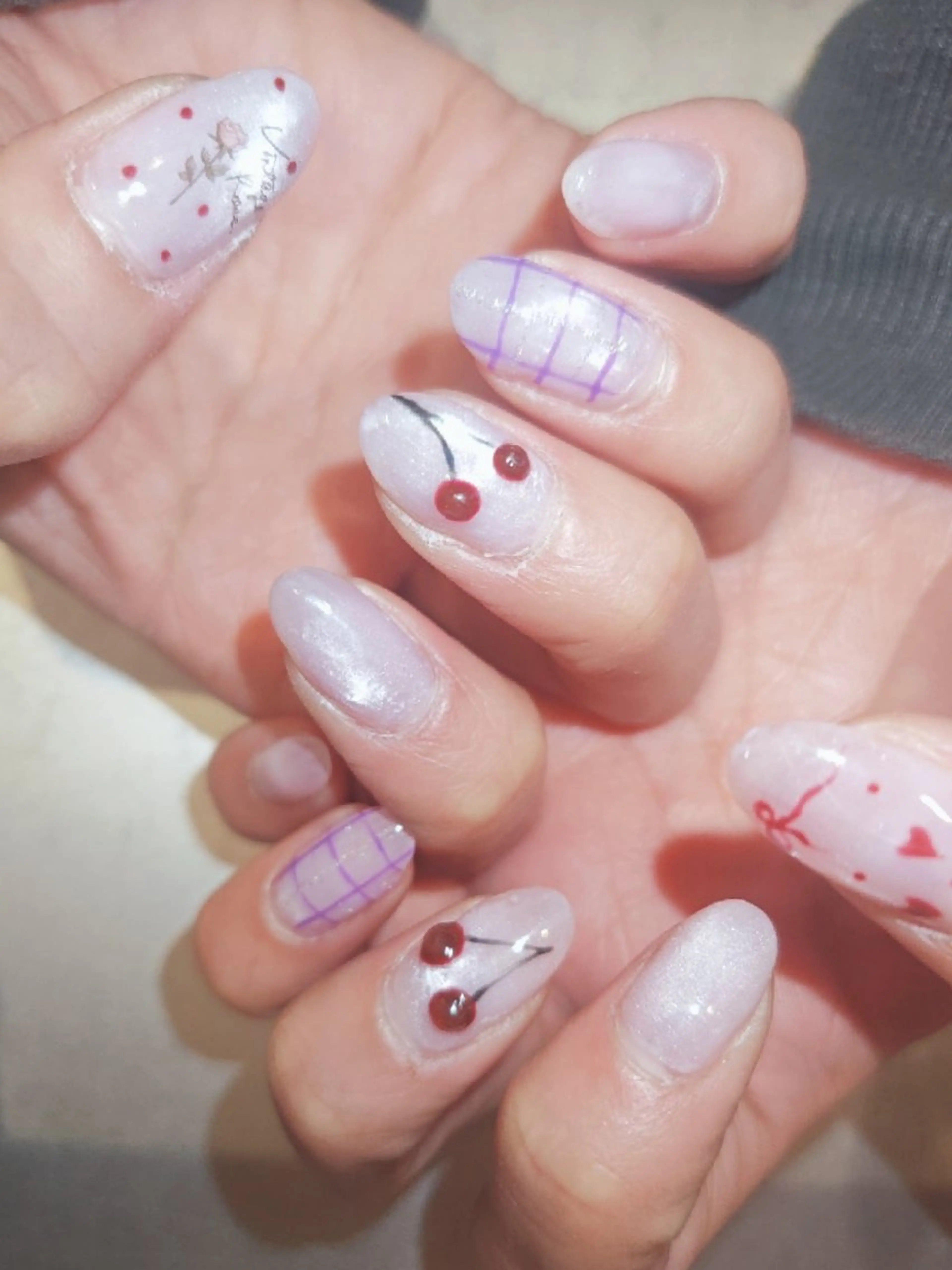 ネイル マグネットネイル 春ネイル ハンドネイル 黒浜 ちなみのネイルデザイン