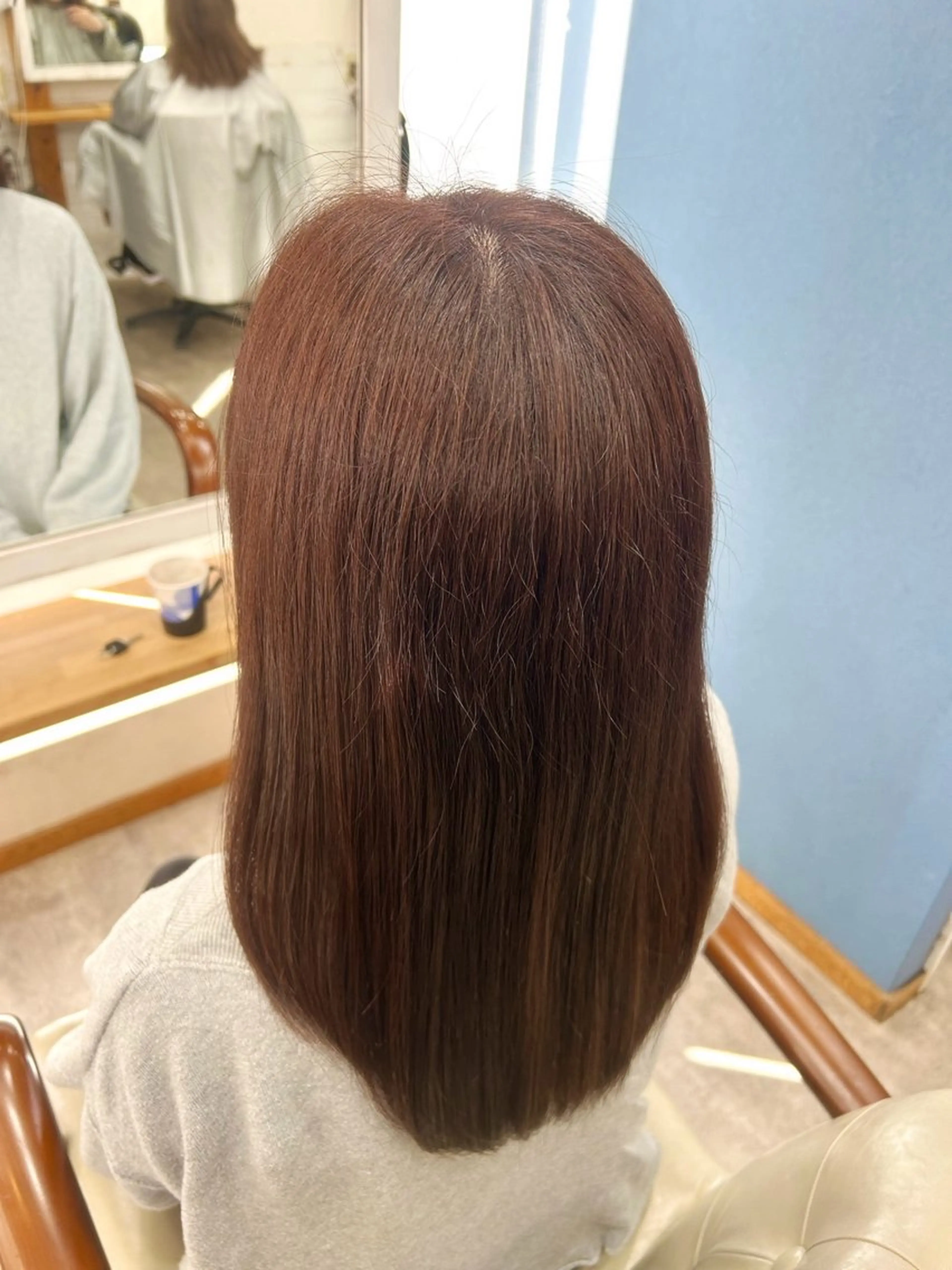 セミロング ピンクブラウン ヘアカラー hair&eyelash Lucia 東三国店所属・袈叶 ✨のヘアスタイル