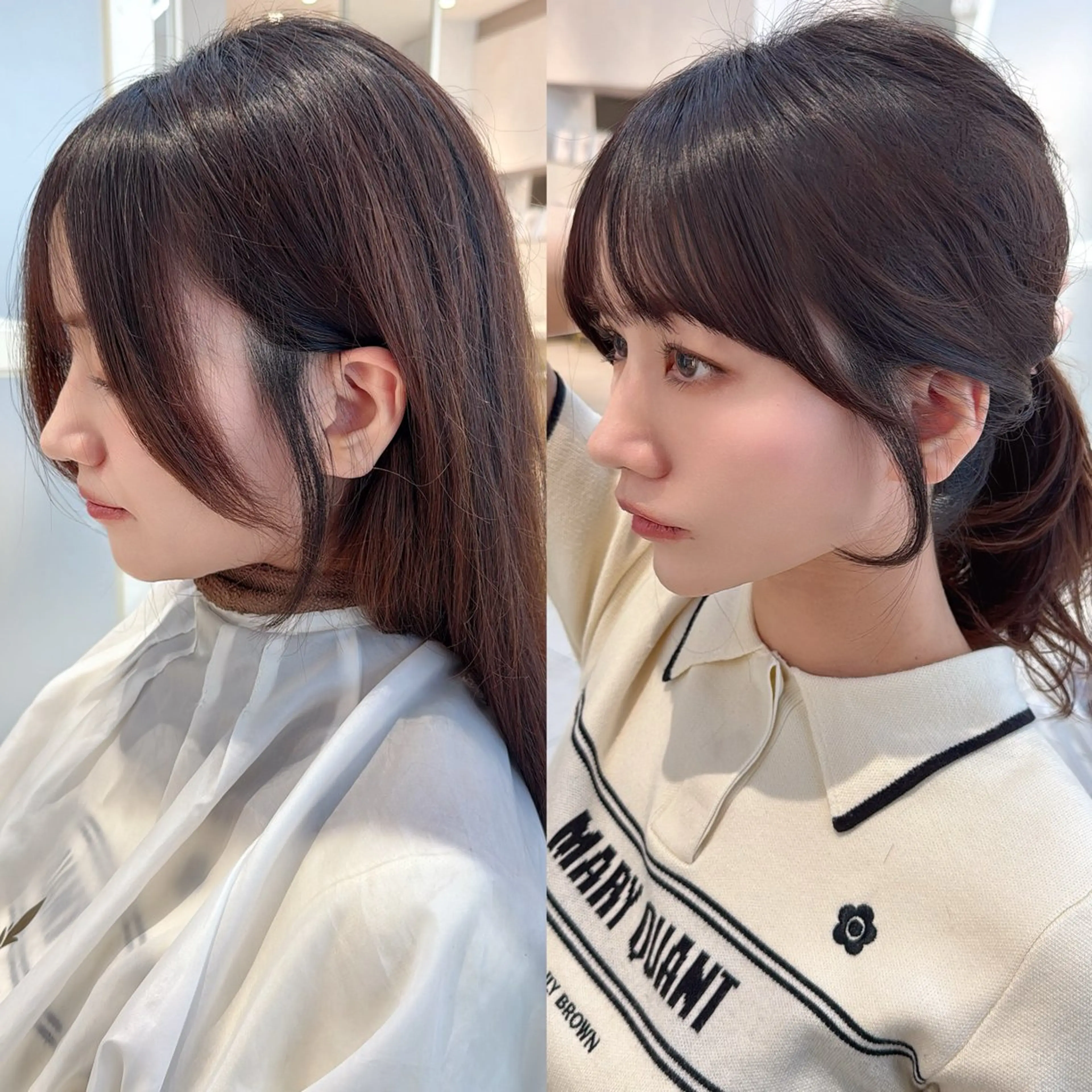 セミロング レイヤーカット/ 顔まわり/アオイのヘアスタイル