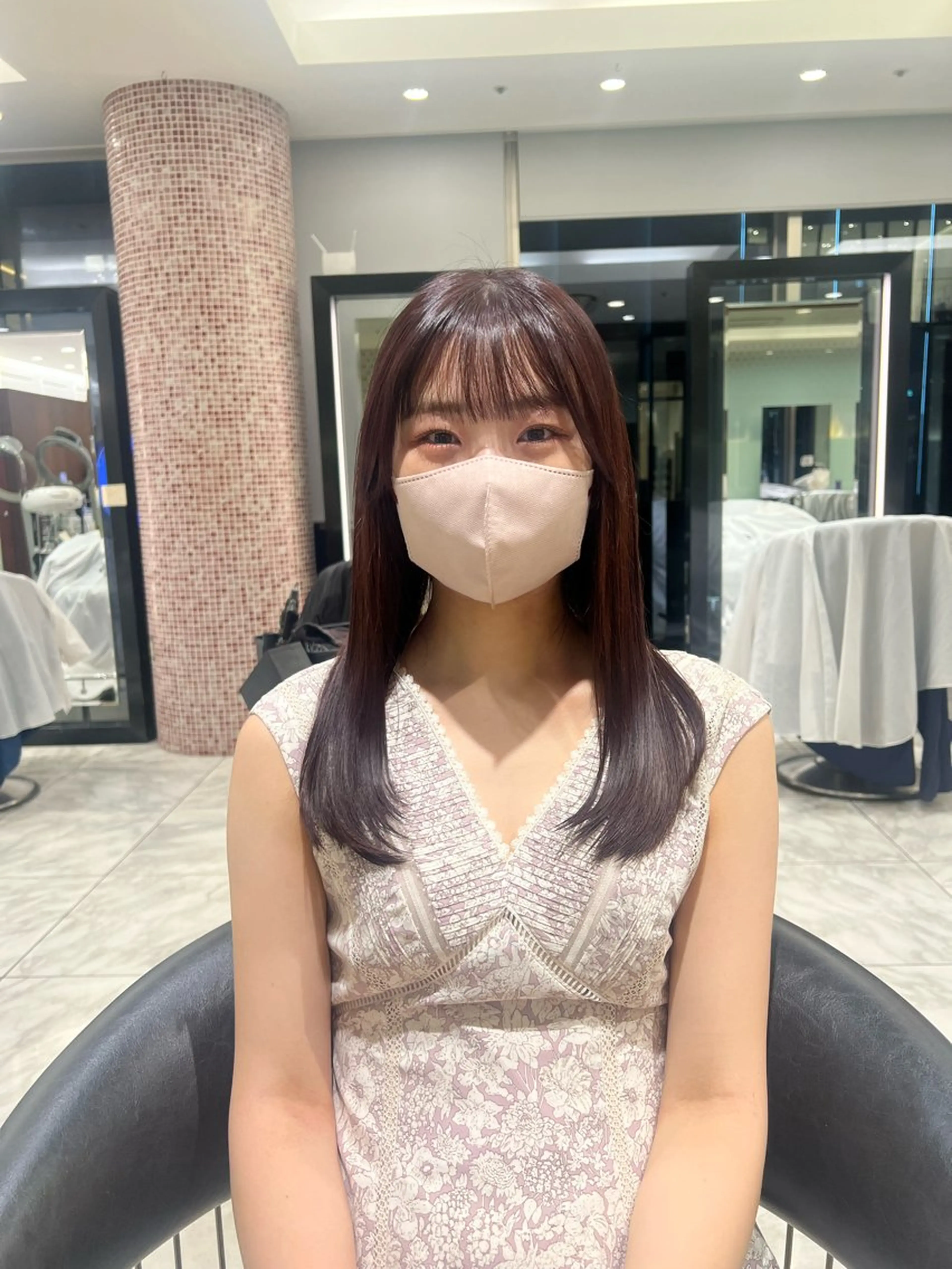 セミロング カラー ヘアアレンジ ヘアカラー トリートメント 顔周り/透明感 🤍銀座RINOSEのヘアスタイル