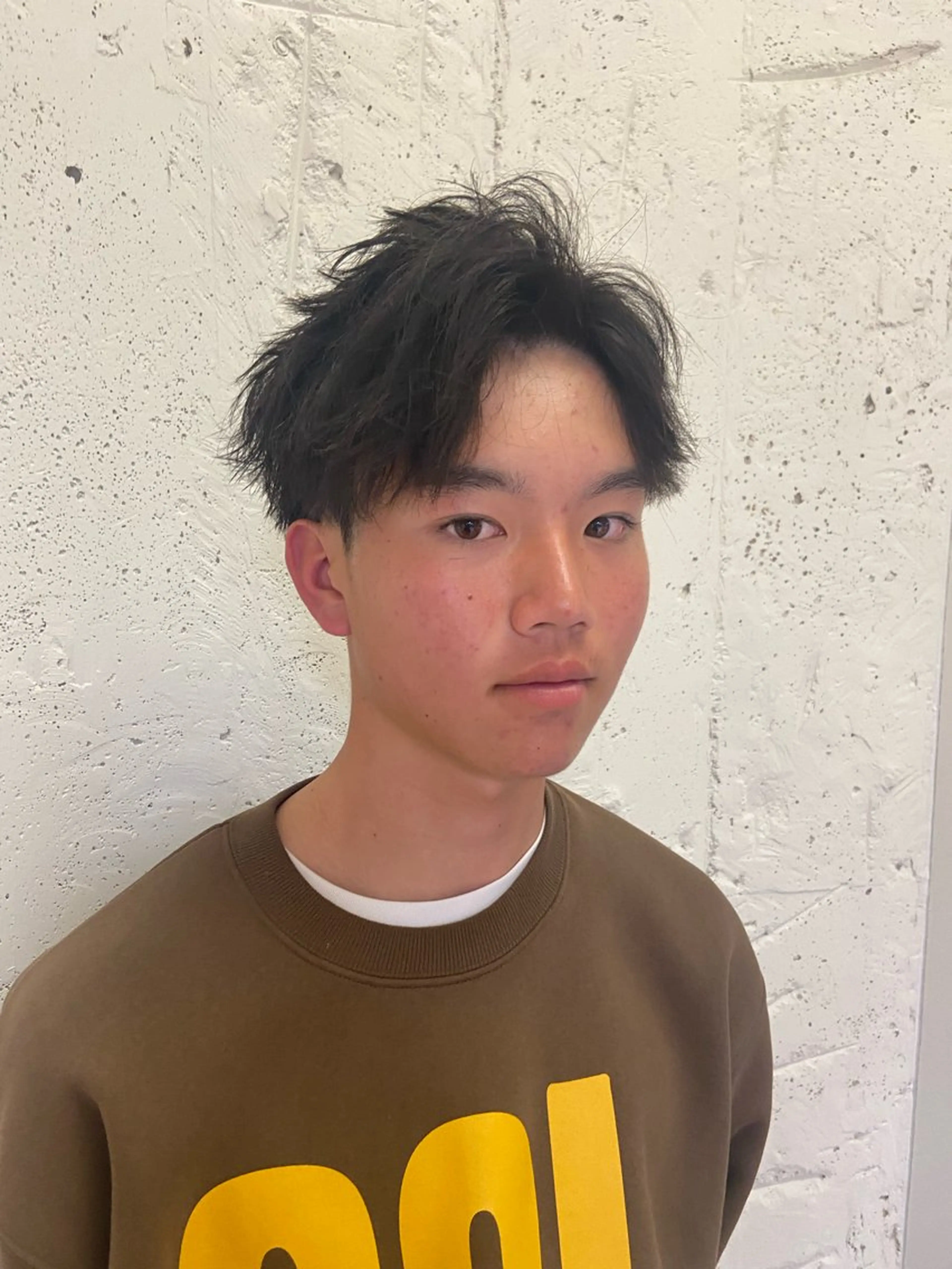 メンズ アップバング メンズショート センターパート/韓国 /メンズカット/和地のヘアスタイル