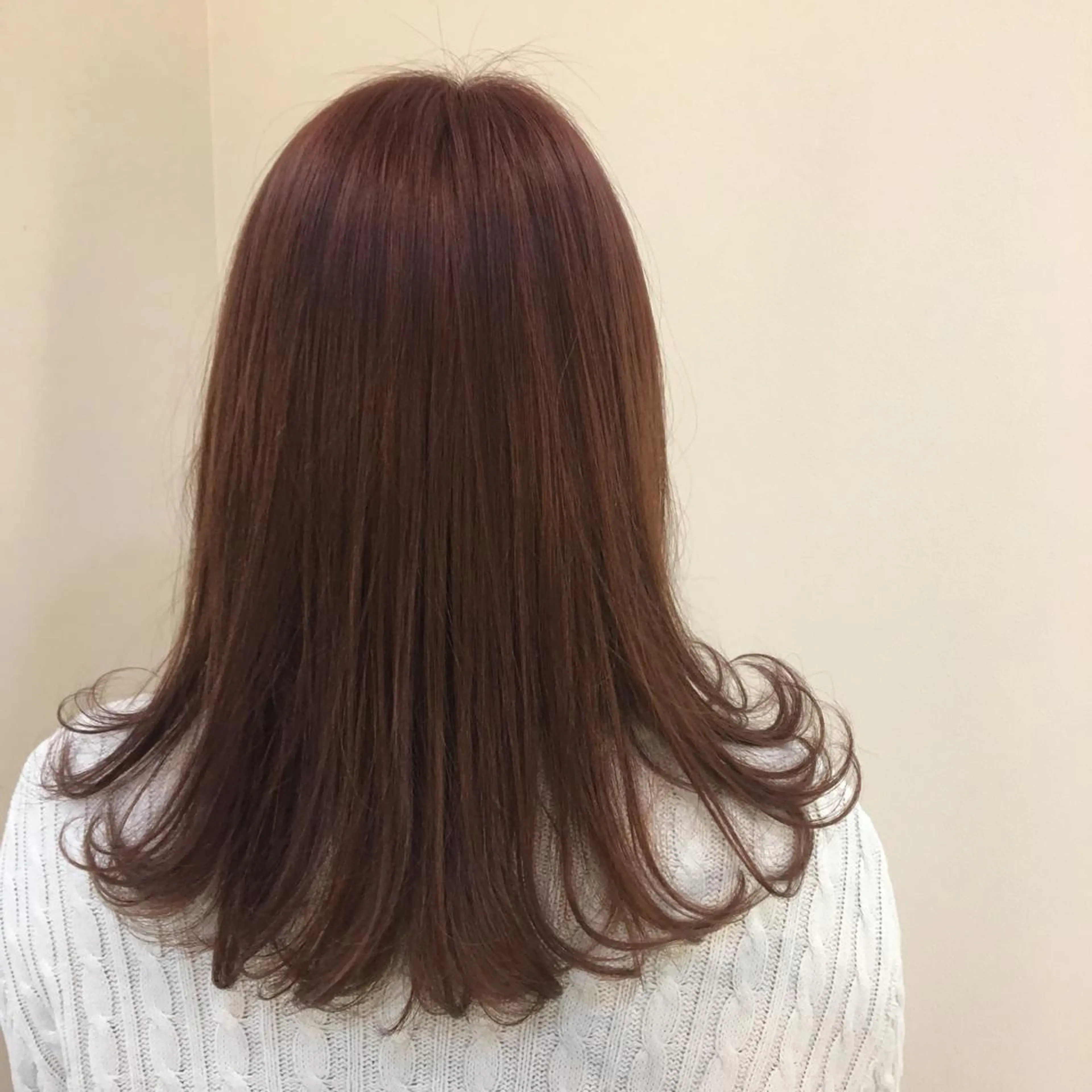 ミディアム カラー ブラウンカラー ピンクカラー ピンクブラウン ヘアカラー 髪質改善 頭身浴/ 中田のヘアスタイル