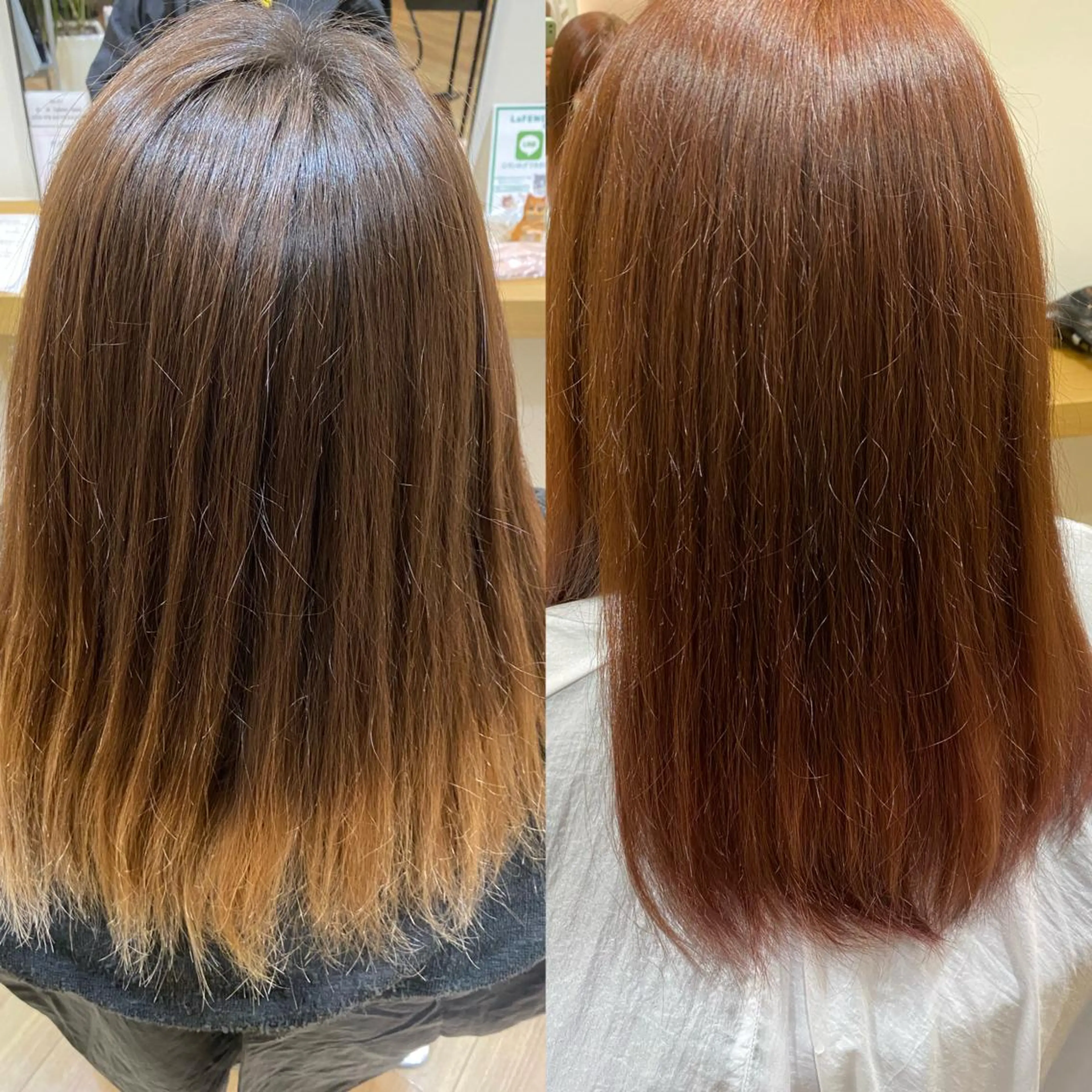 ロング カラー ブリーチ グラデーションカラー ピンクカラー ヘアカラー 斎藤 愛菜のヘアスタイル