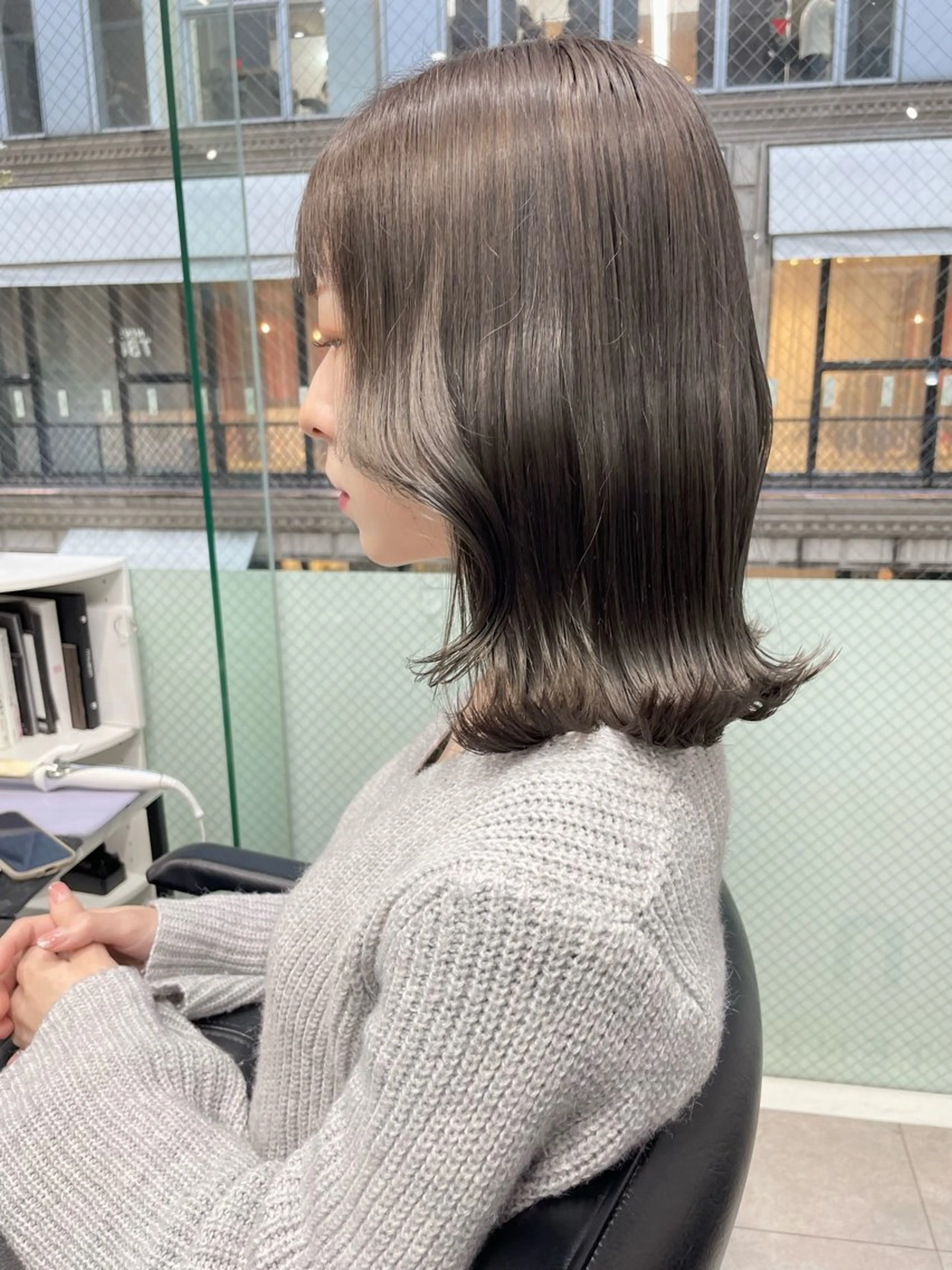 ミディアム カラー ヘアカラー 髪質改善will hairdesignのヘアスタイル