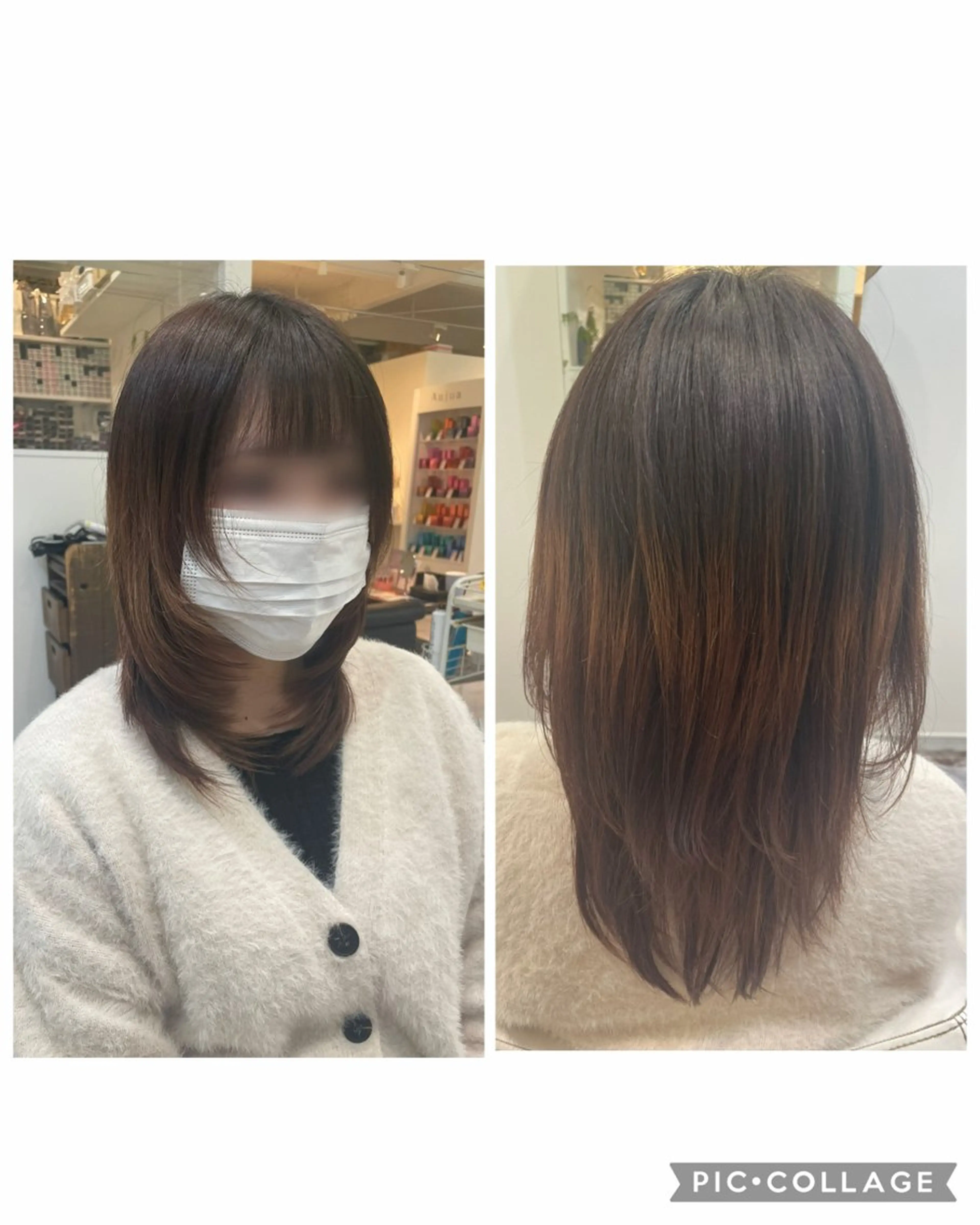 セミロング レイヤーカット 神長 果凜のヘアスタイル