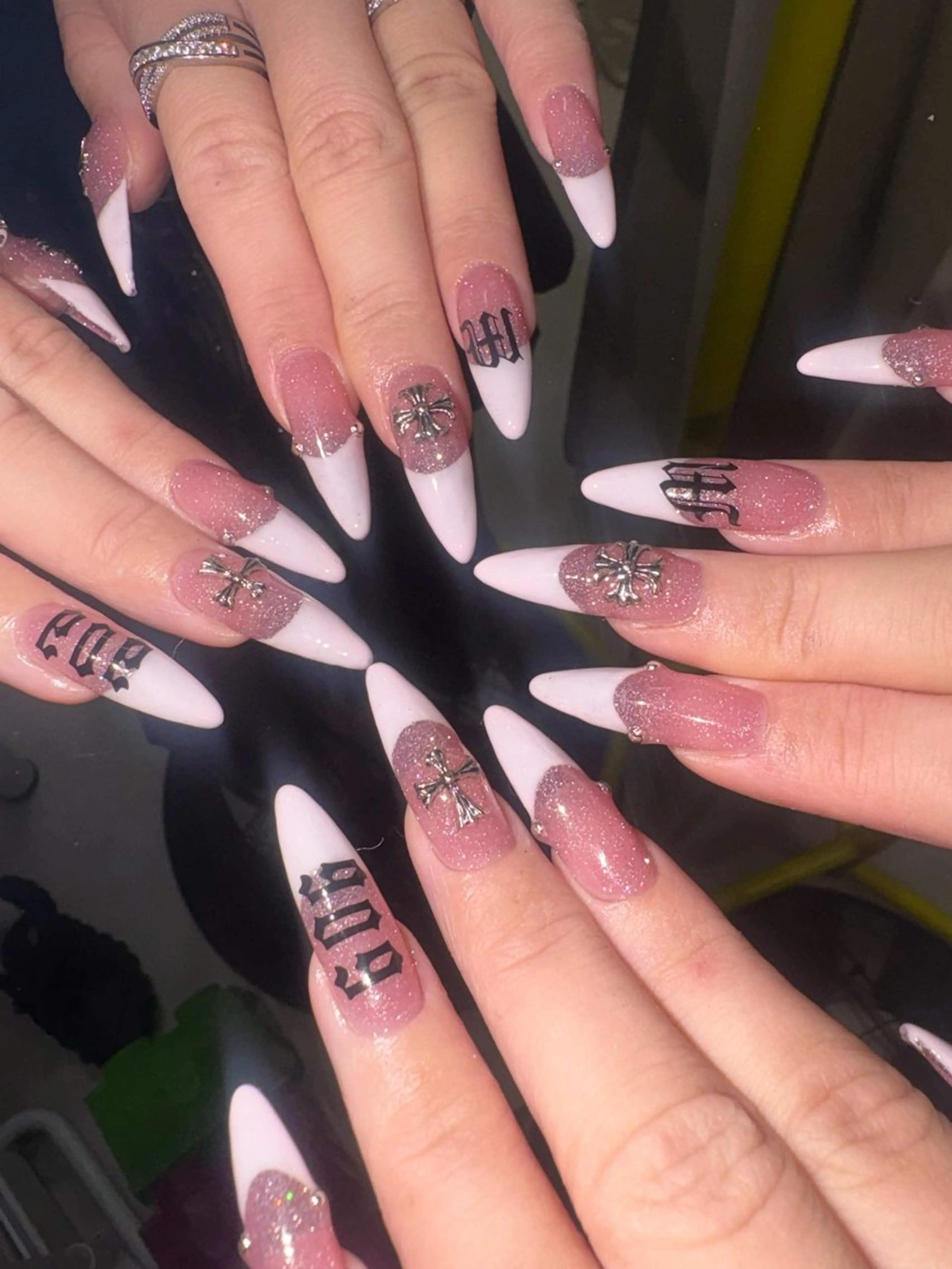 ネイル ロングネイル 春ネイル ハンドネイル 33nail✴️栄 スミレ❇️Gel-xのネイルデザイン