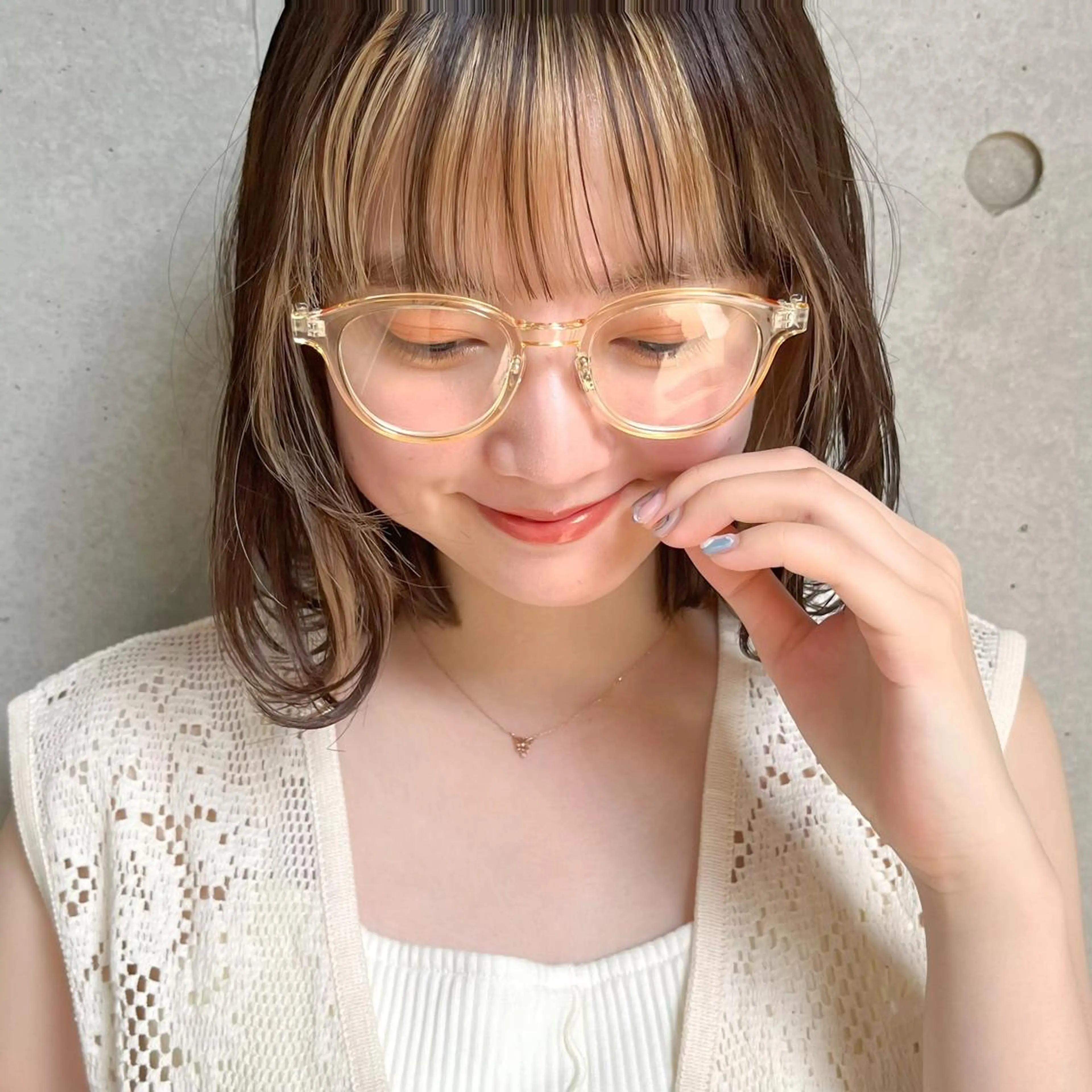 ミディアム カラー 暖色/艶髪/ボブ/ ショート/Ayaのヘアスタイル