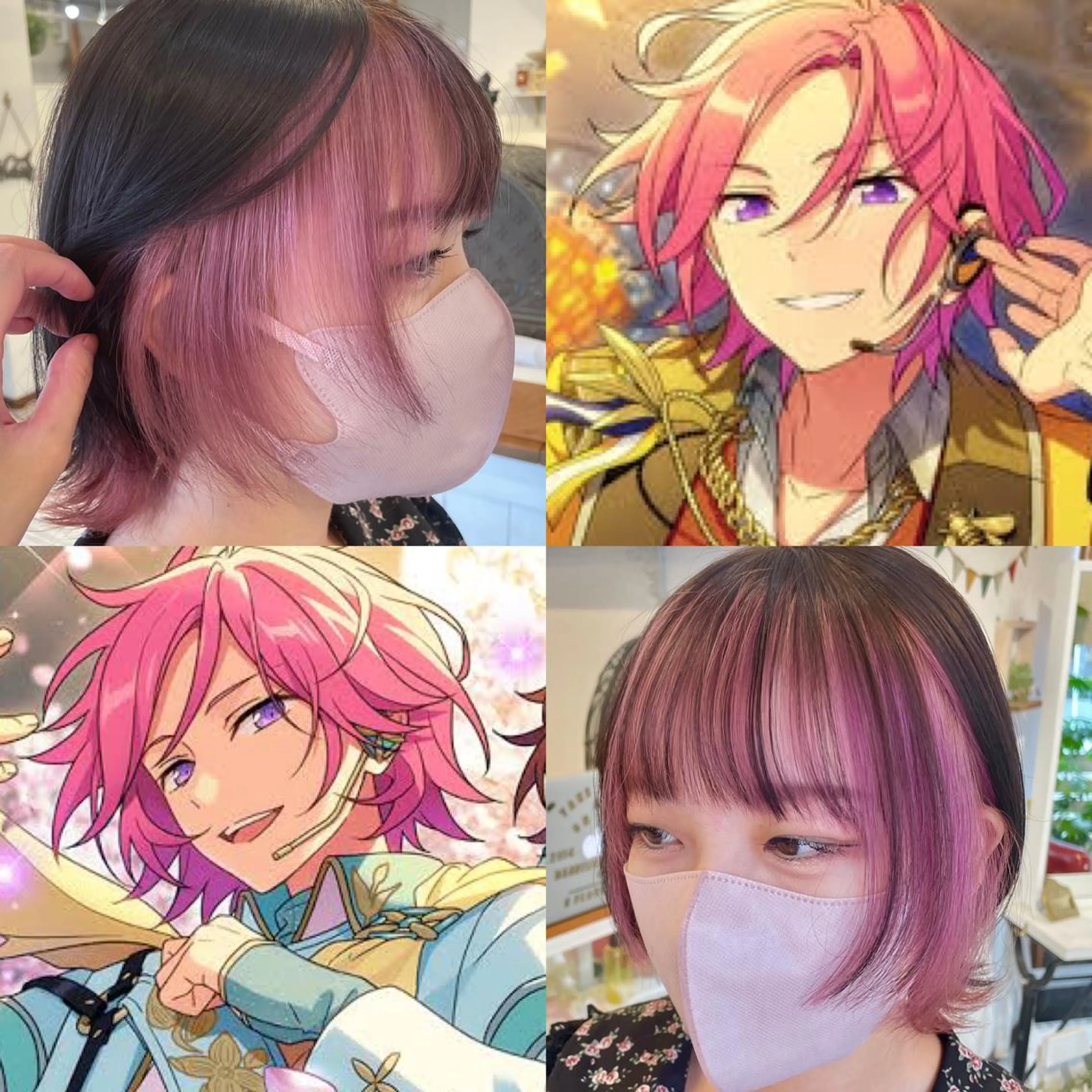 ショート カット ヘアカラー インナーカラー/推し ウルフ/アニメカラーのヘアスタイル