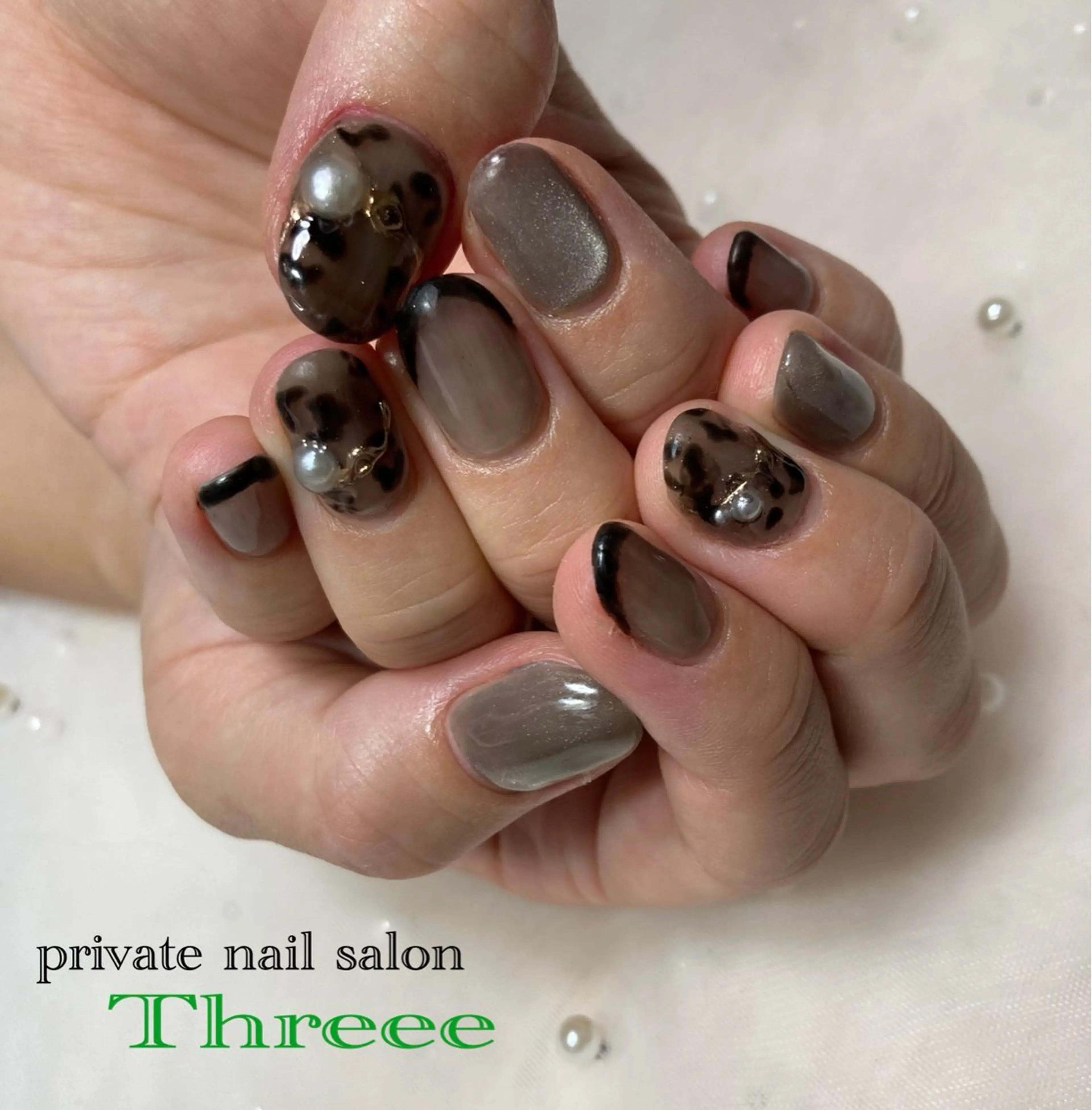 ネイル アニマル柄 ハンドネイル Nail salon - Threee　-のネイルデザイン