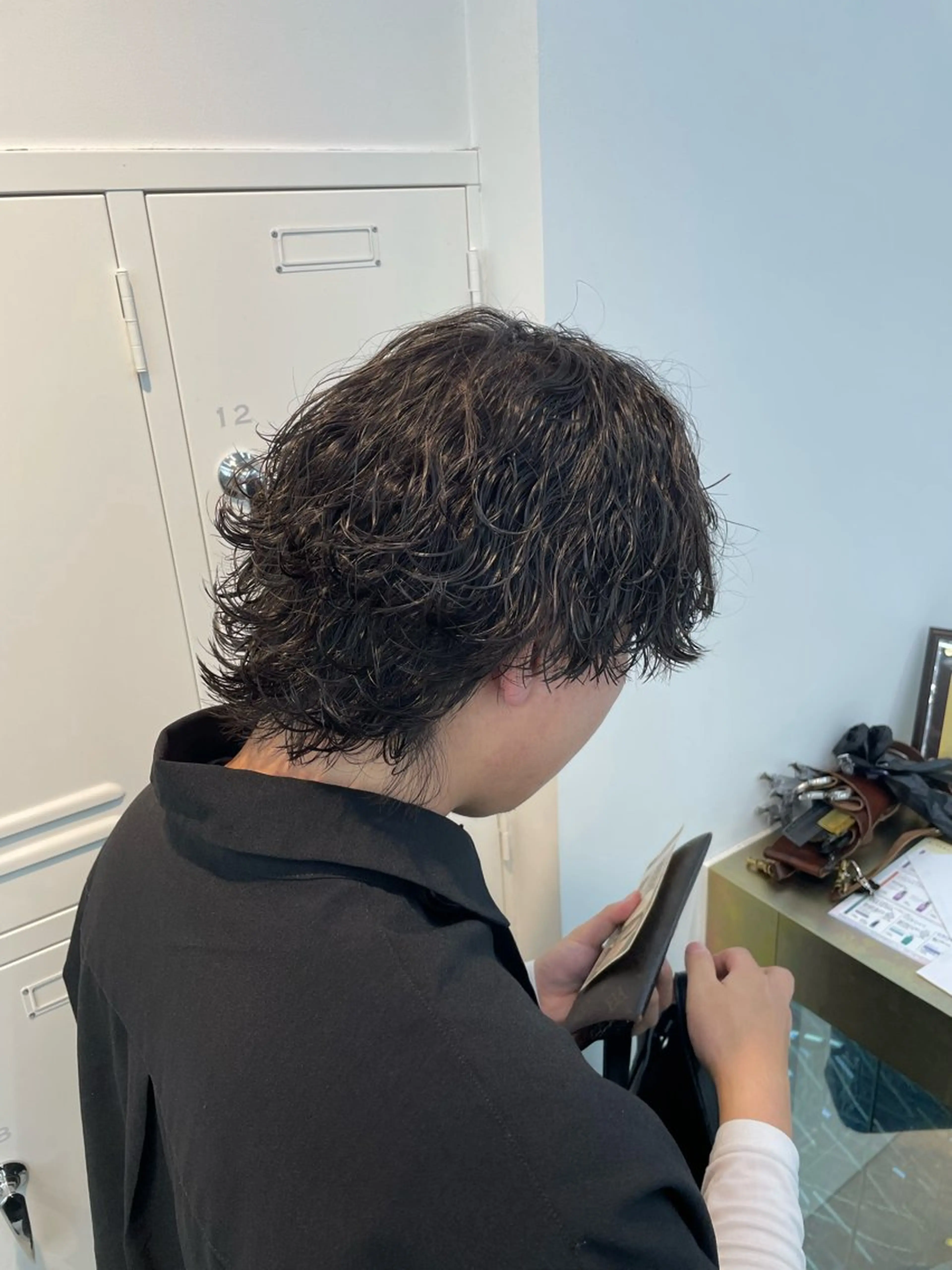 パーマ メンズ 波巻きパーマ メンズウルフカット ウルフカット カット パーマ メンズ/シャドウ/ 波巻き/kyogoのヘアスタイル