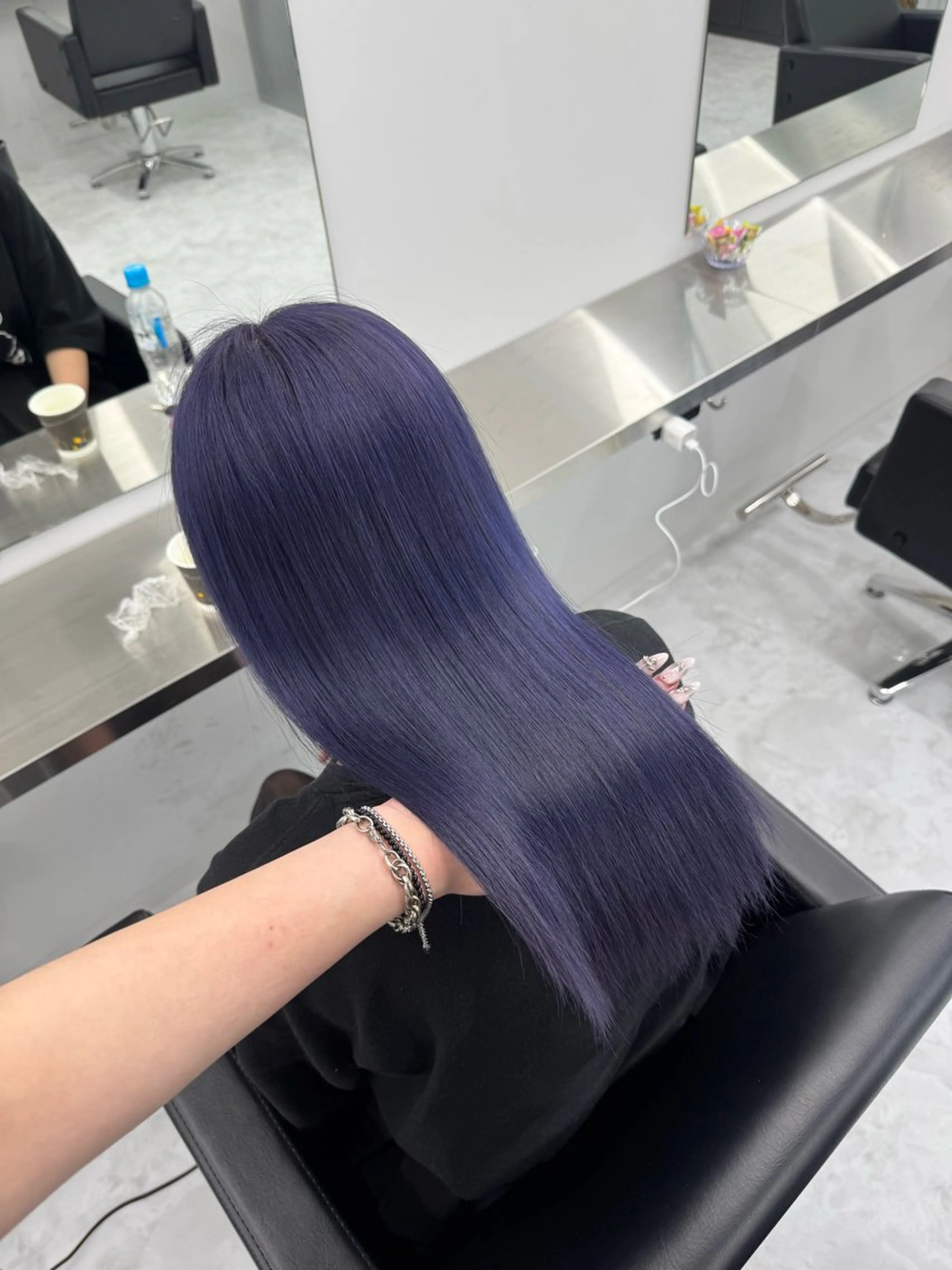 セミロング カラー ヘアカラー トリートメント 透明感/ 艶ハイトーン/梨桜のヘアスタイル