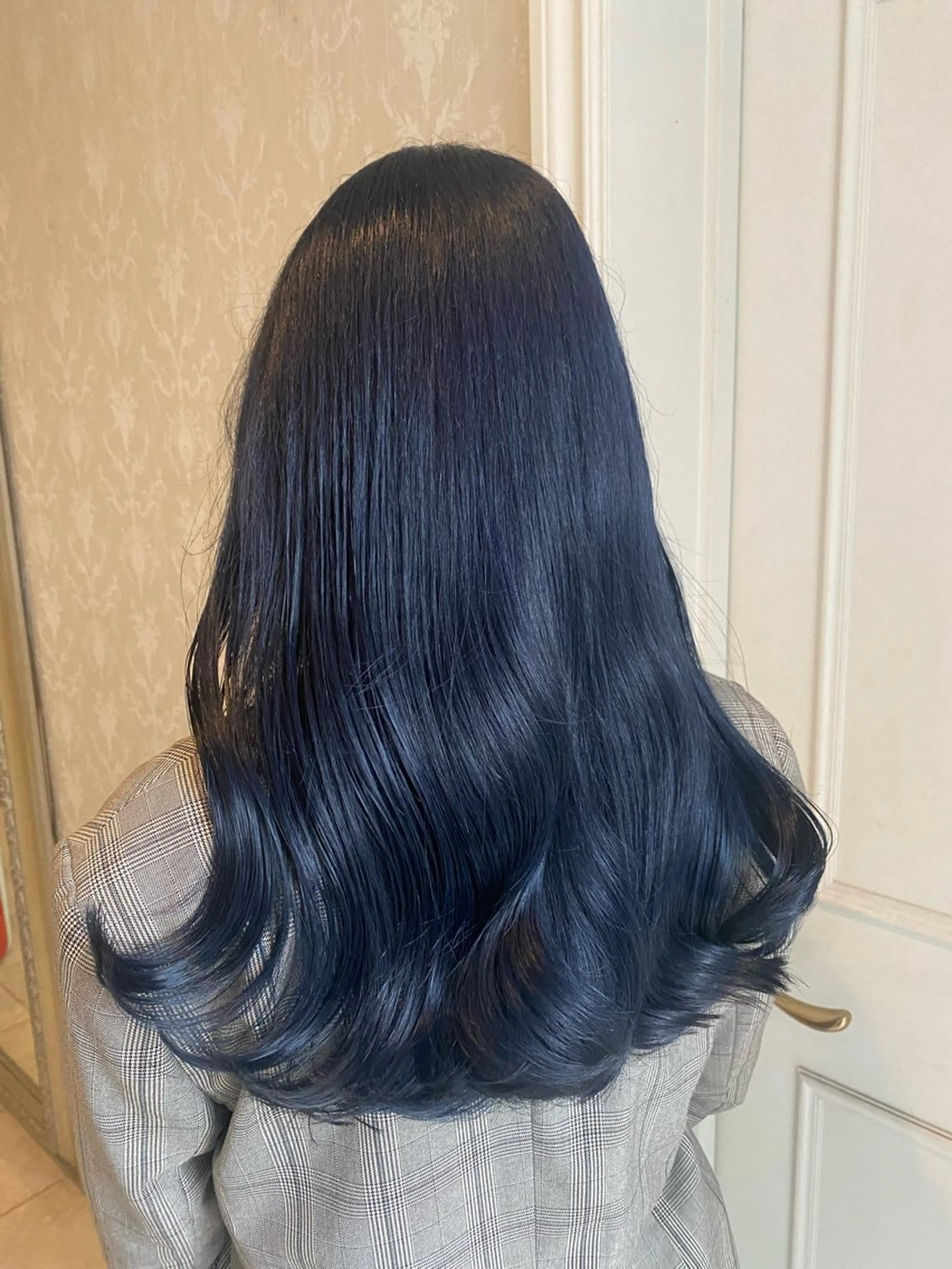 ロング カラー ブルーカラー ブルーラベンダー ラベンダーカラー ヘアカラー トリートメント 原田 華帆🦋🩶のヘアスタイル