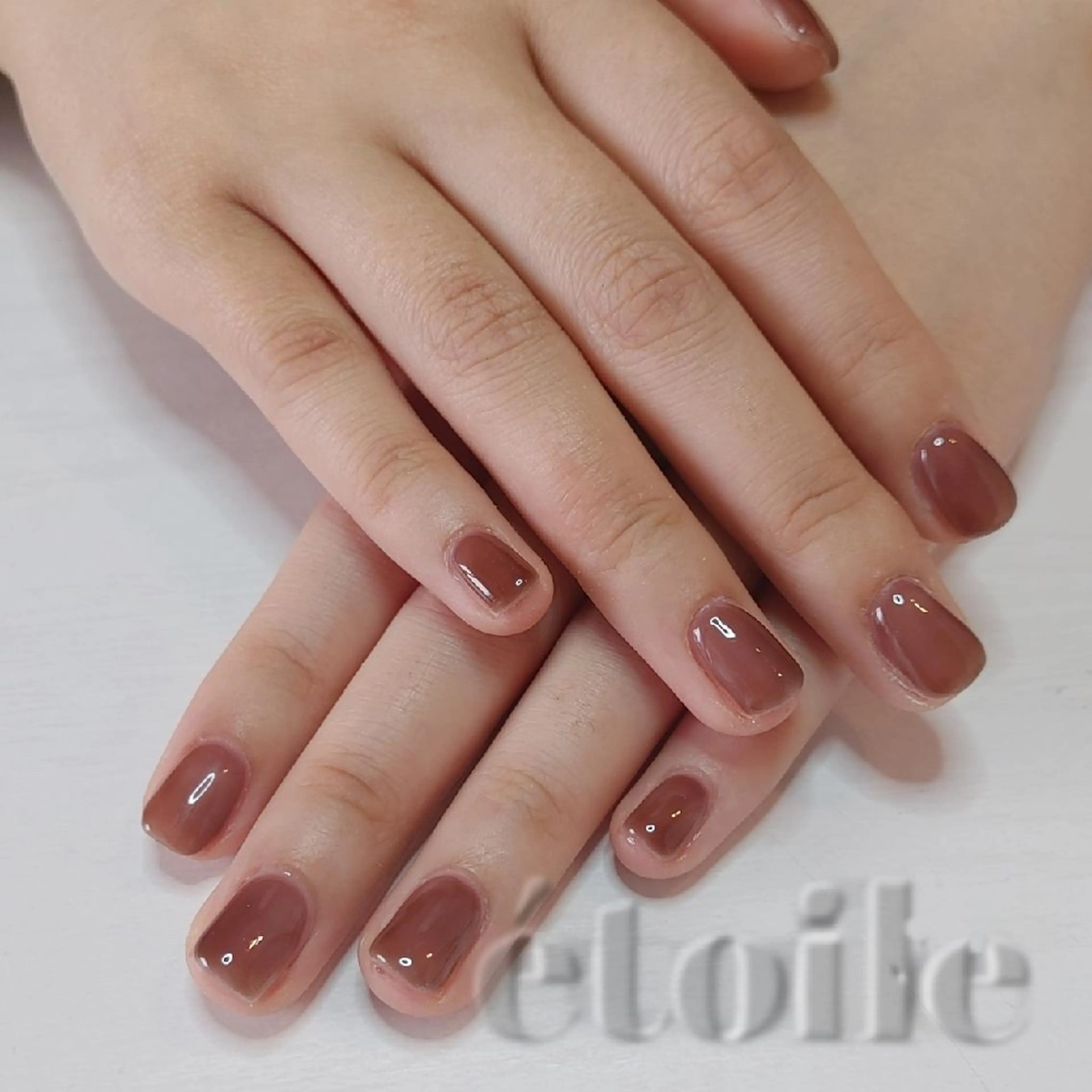 ネイル ブラウン ハンドネイル ハンドケア étoile(エトワール)所属・山田 可愛のネイルデザイン