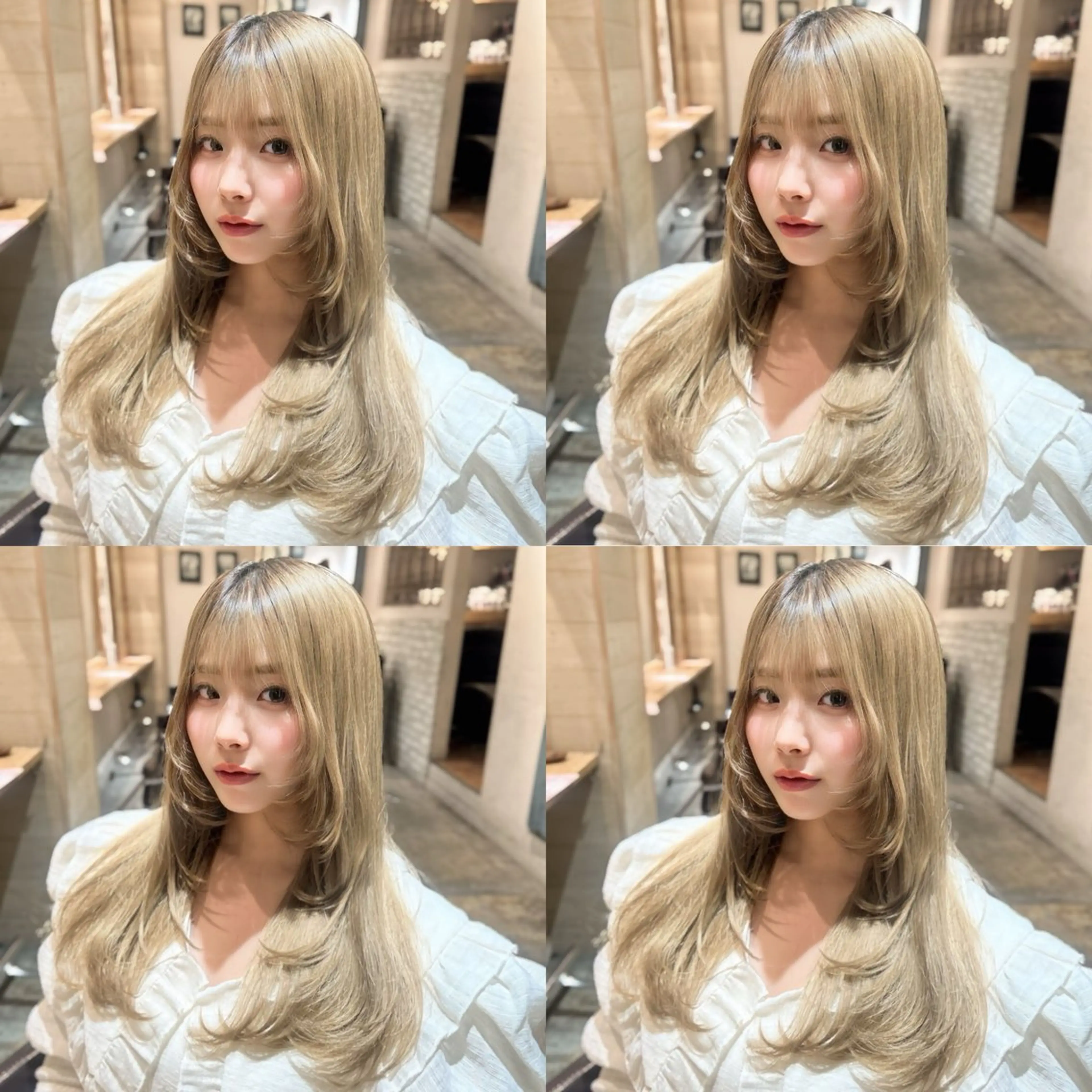 ロング カラー グレージュ ミルクティーグレージュ ハイレイヤー 髪質改善 韓国風ヘア カット ヘアカラー トリートメント 店長✨️韓国ヘア✖️ 髪質改善カラー／純大のヘアスタイル