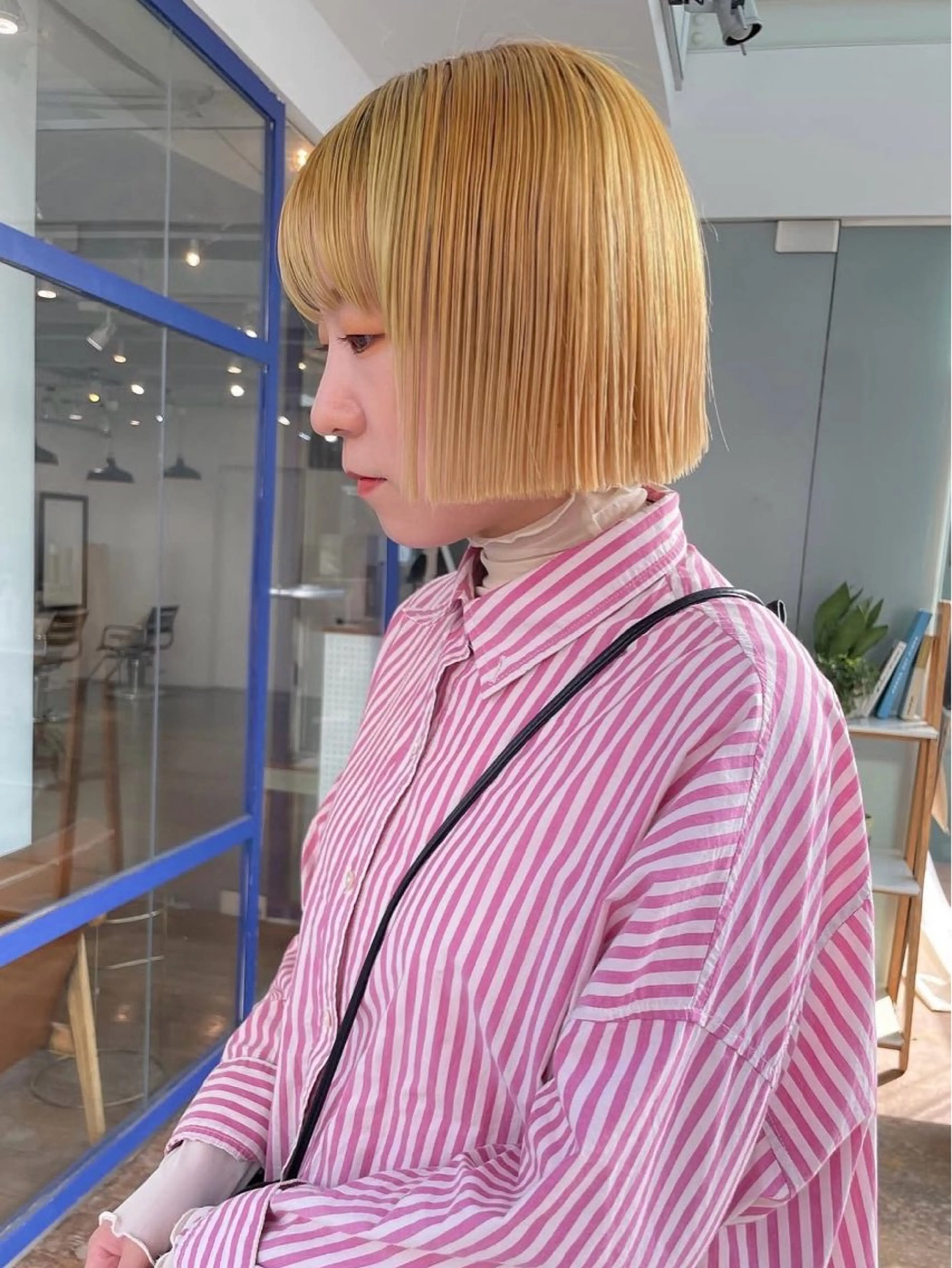 ショート ショートボブ イエローカラー ボブ ショートヘア ボブ/ハイトーン 🍄Kurumi🍄のヘアスタイル