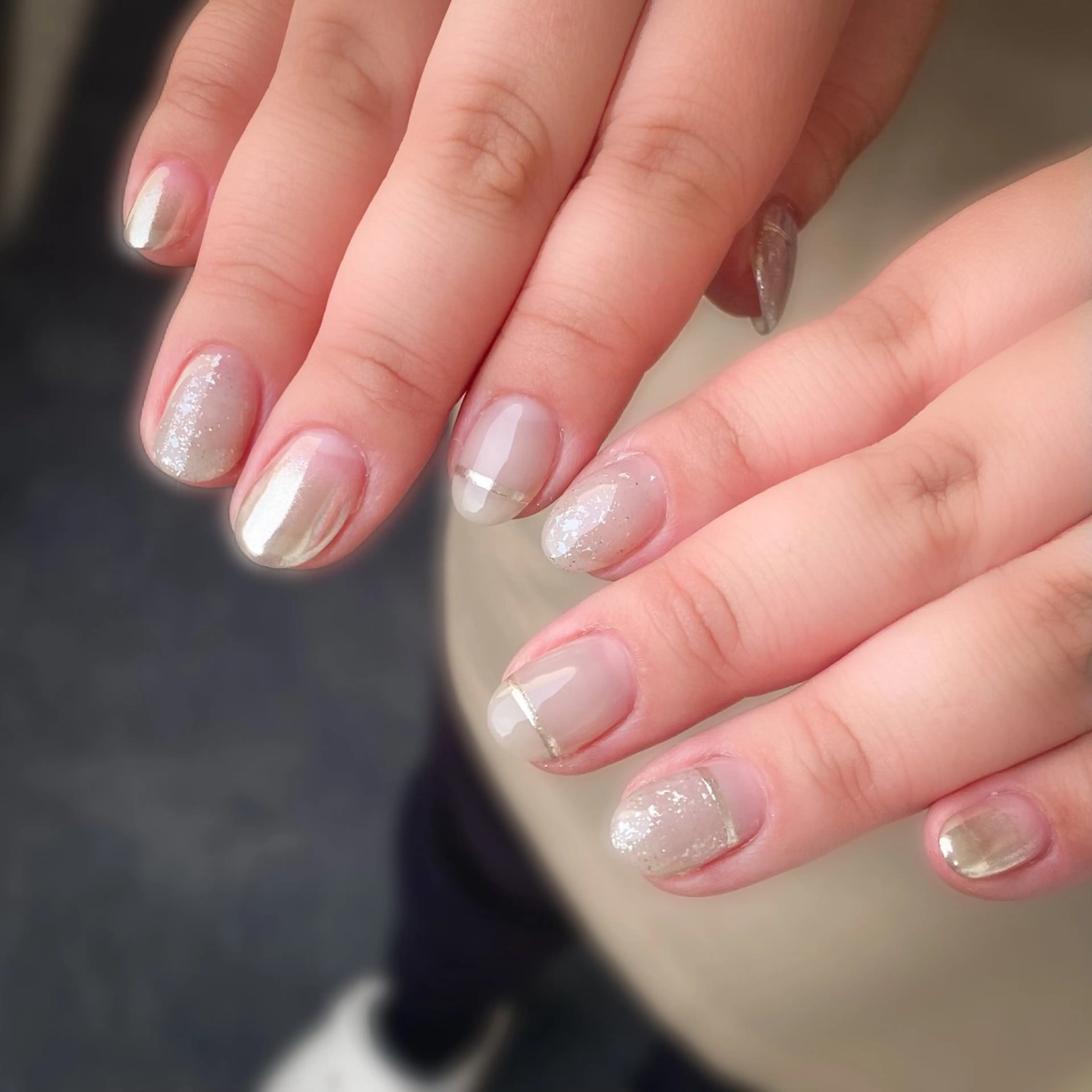 ネイル ブルー ハンドネイル &.nail/ ニュアンス/持込み可のネイルデザイン