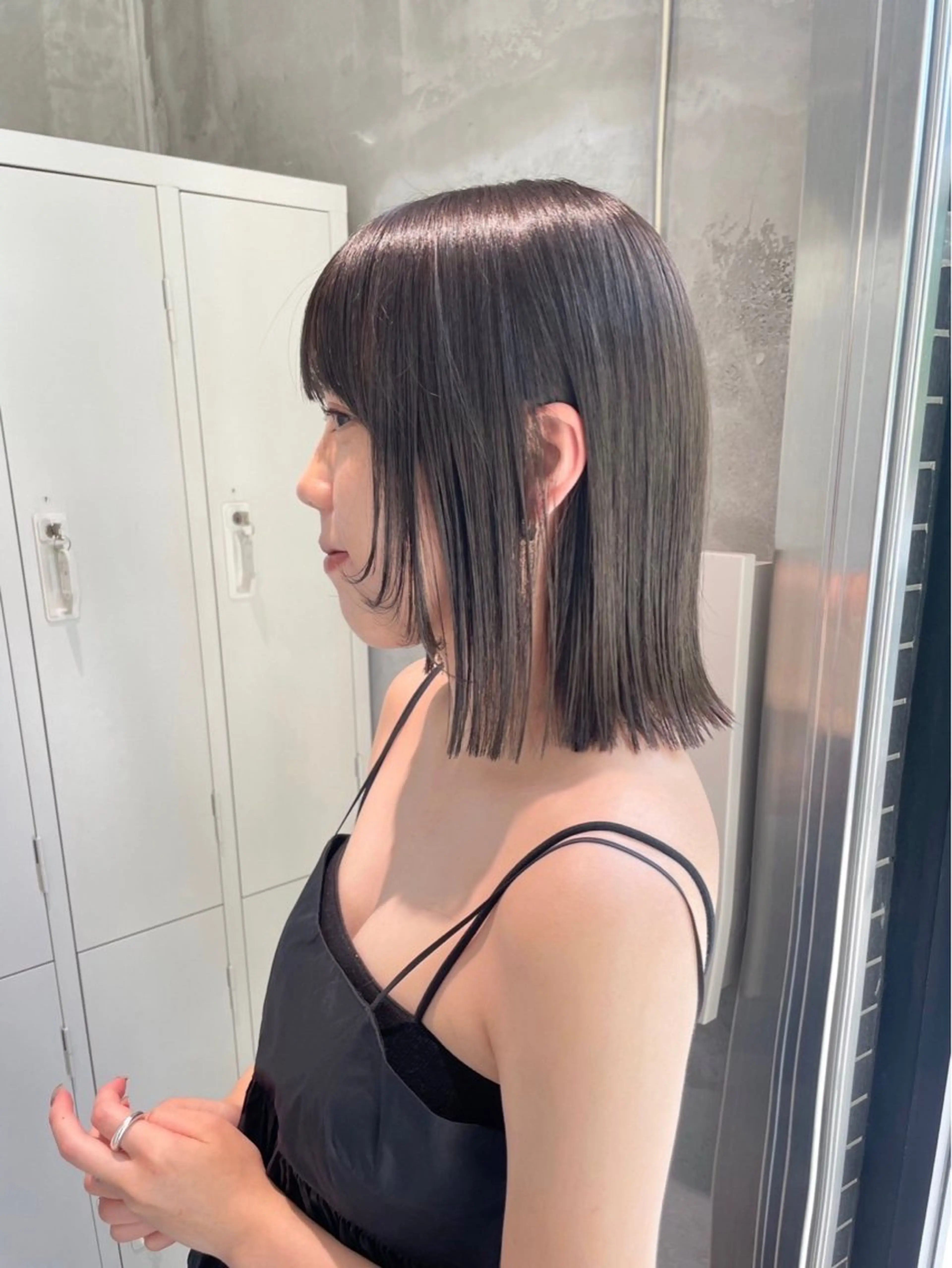 ミディアム カラー グレージュ ちえみ/ ボブ・ショート募集中のヘアスタイル