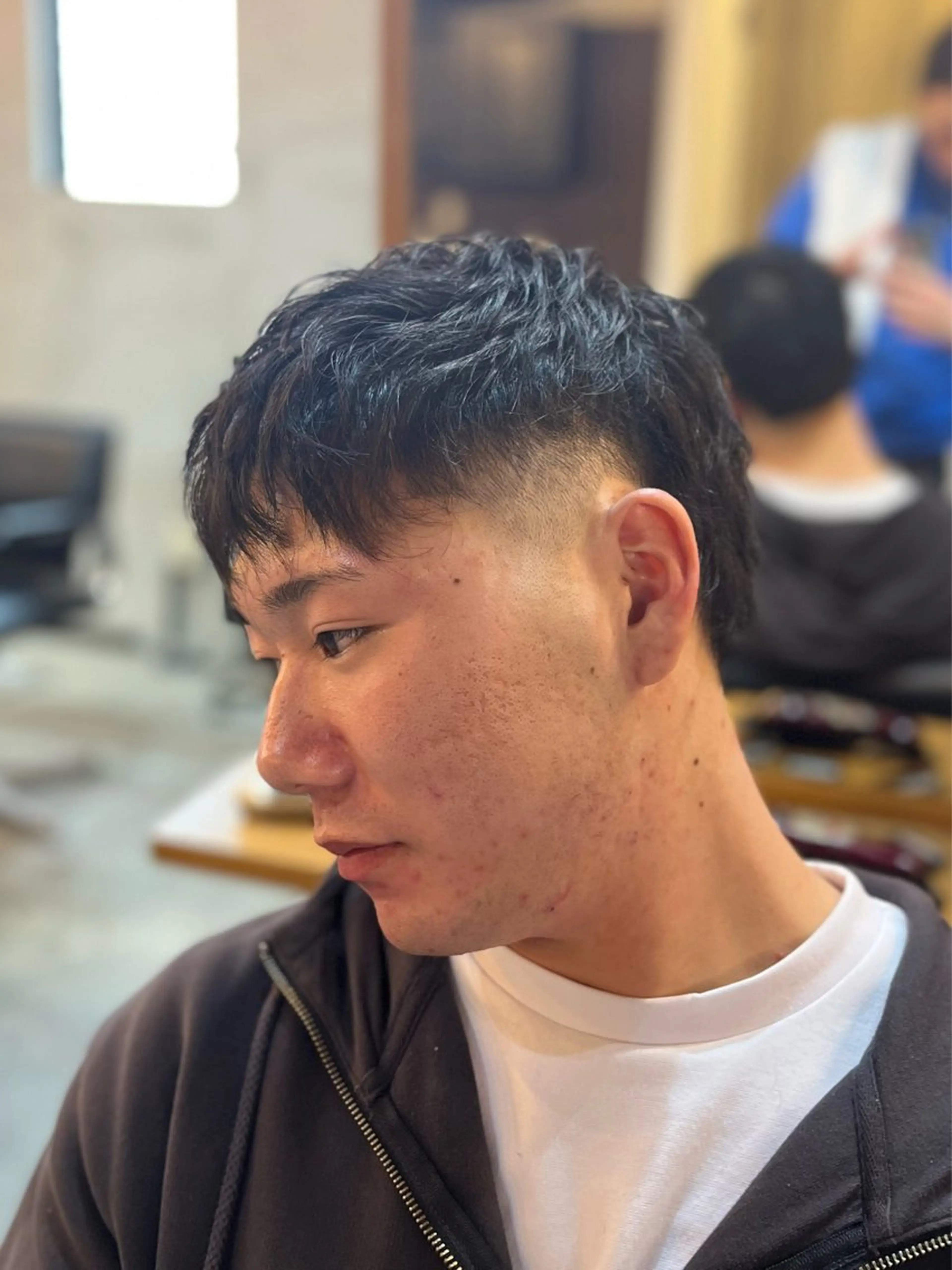 ショート パーマ メンズ フェードカット マレットヘア カット パーマ 海外風メンズ🇺🇸 💈N.Yuto💈のヘアスタイル