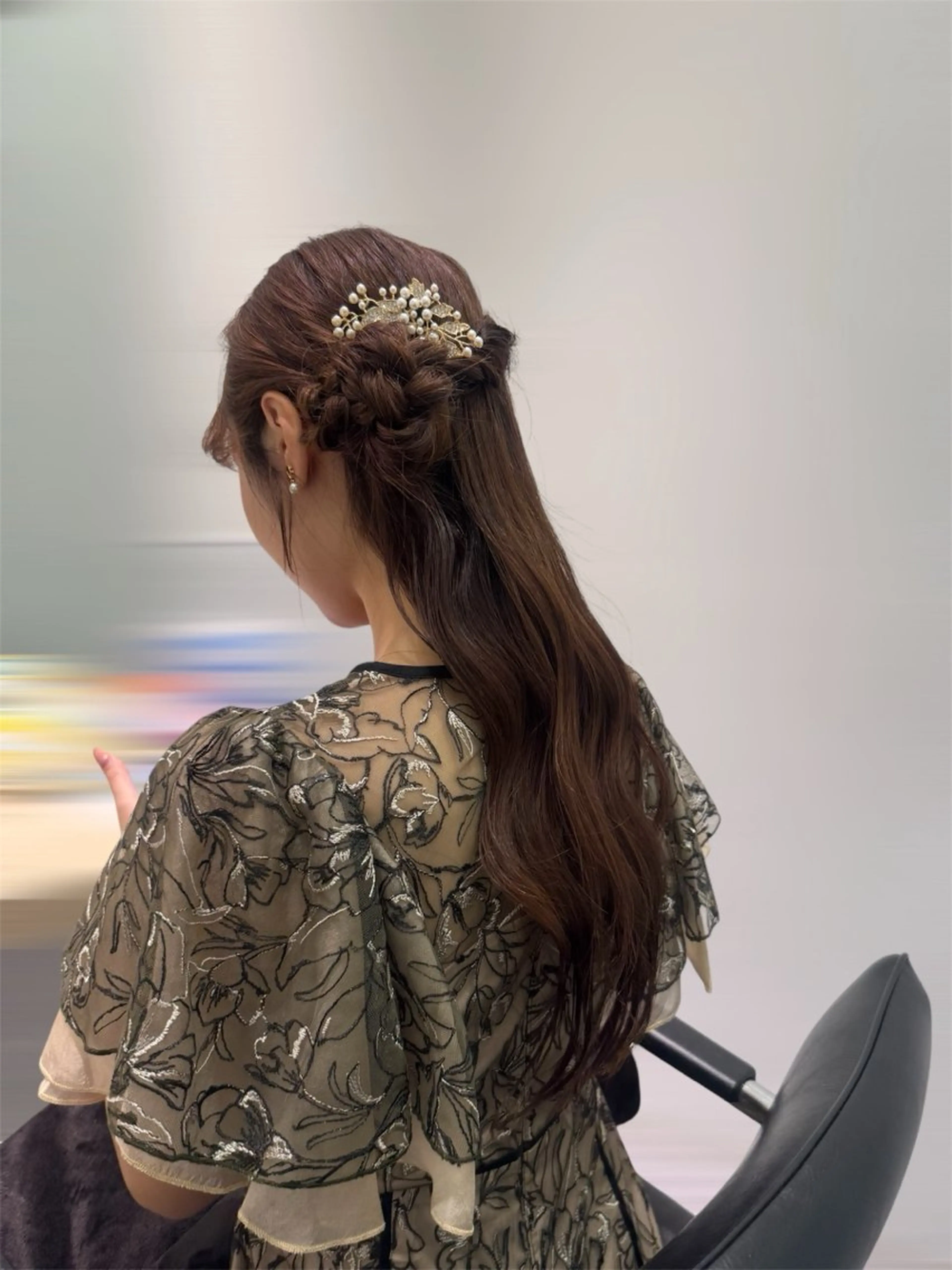 ロング ヘアアレンジ ハーフアップ ヘアセット Eleanor 自由が丘ANNEX所属・個室サロン🌼万希 ヘアケア/ヘッドスパのヘアスタイル