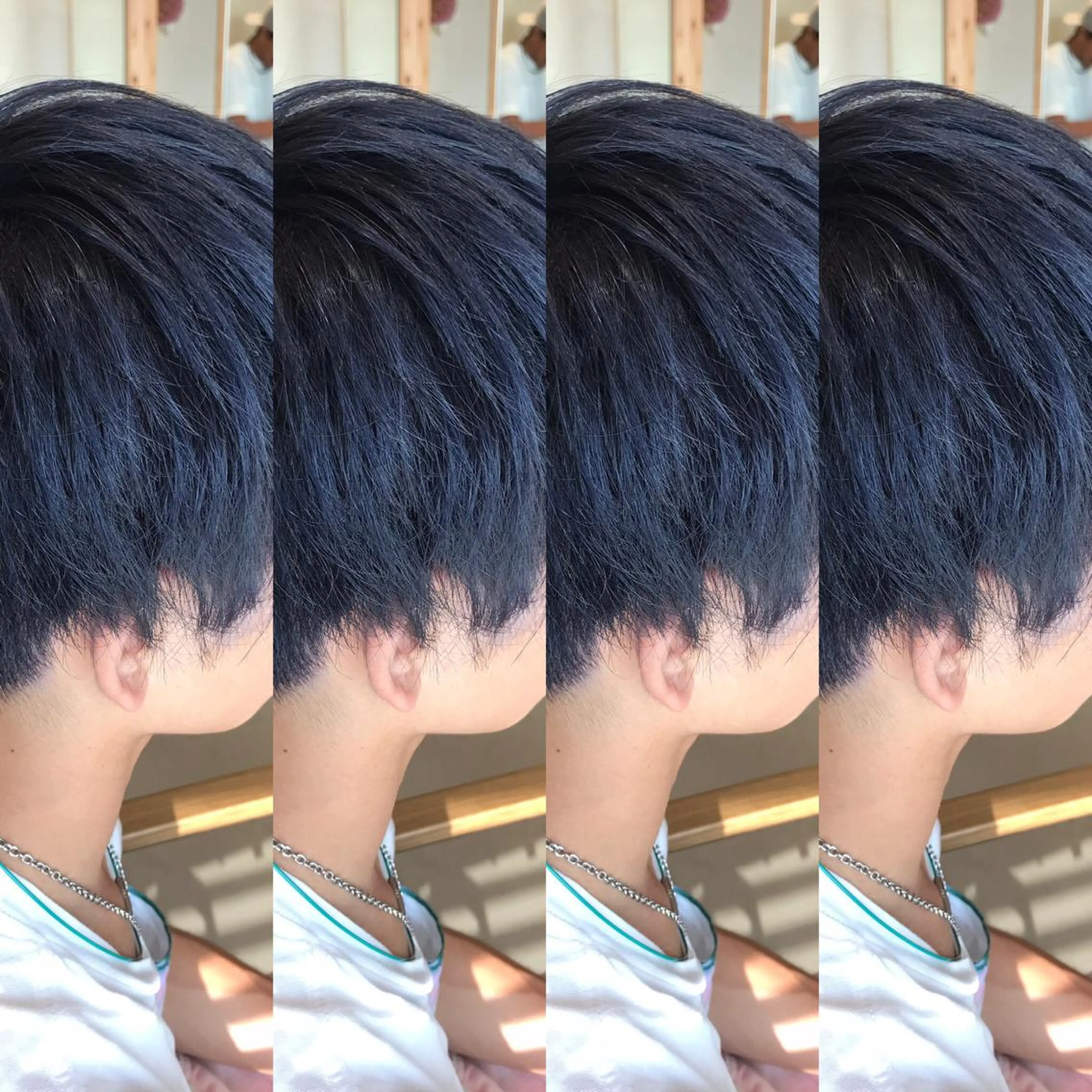 ショート カラー メンズ ブルーカラー ヘアカラー 大久保 隆蔵のヘアスタイル