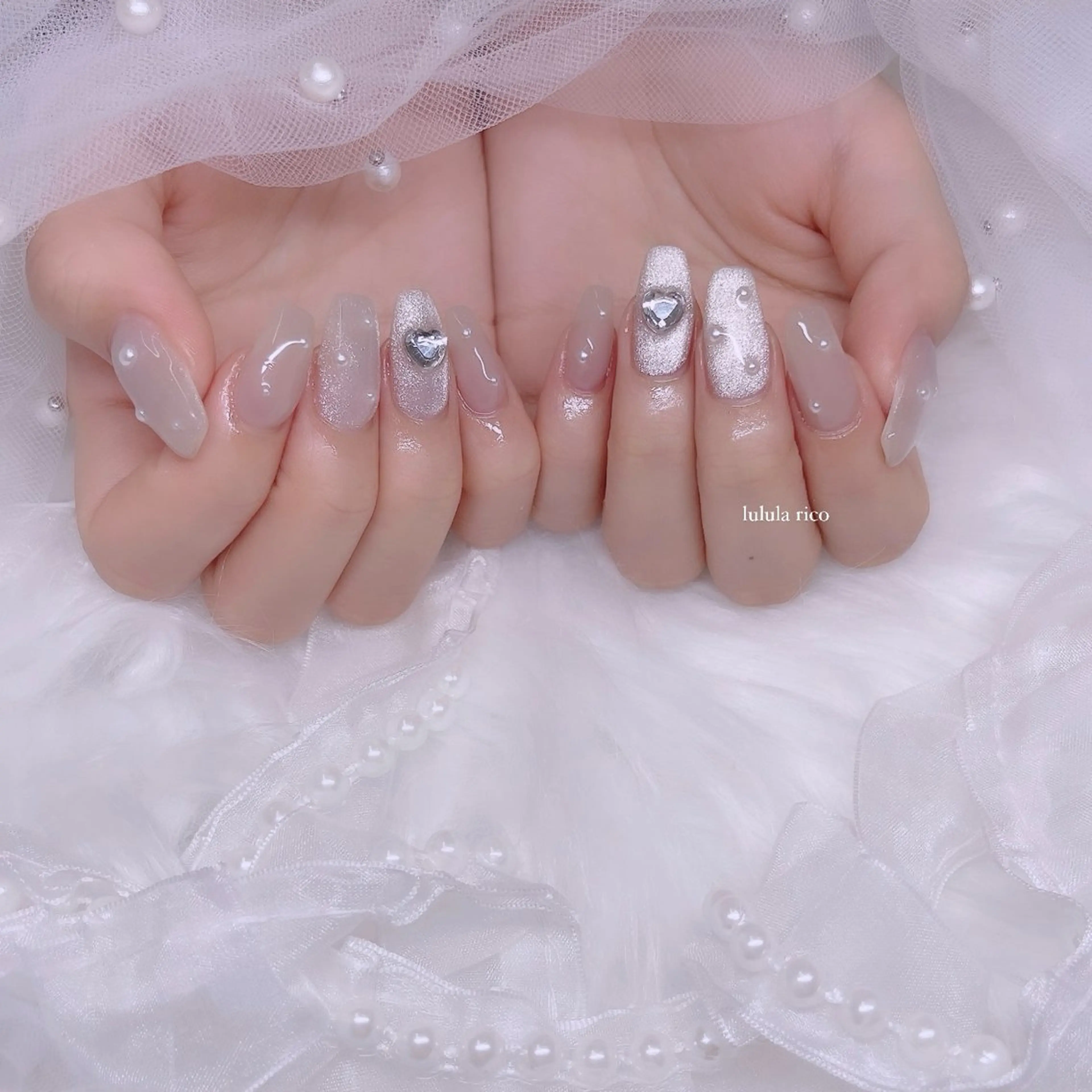 ネイル フレンチネイル ガーリー 韓国ネイル ワンホンネイル lulula ricoのエステ・リラクイメージ