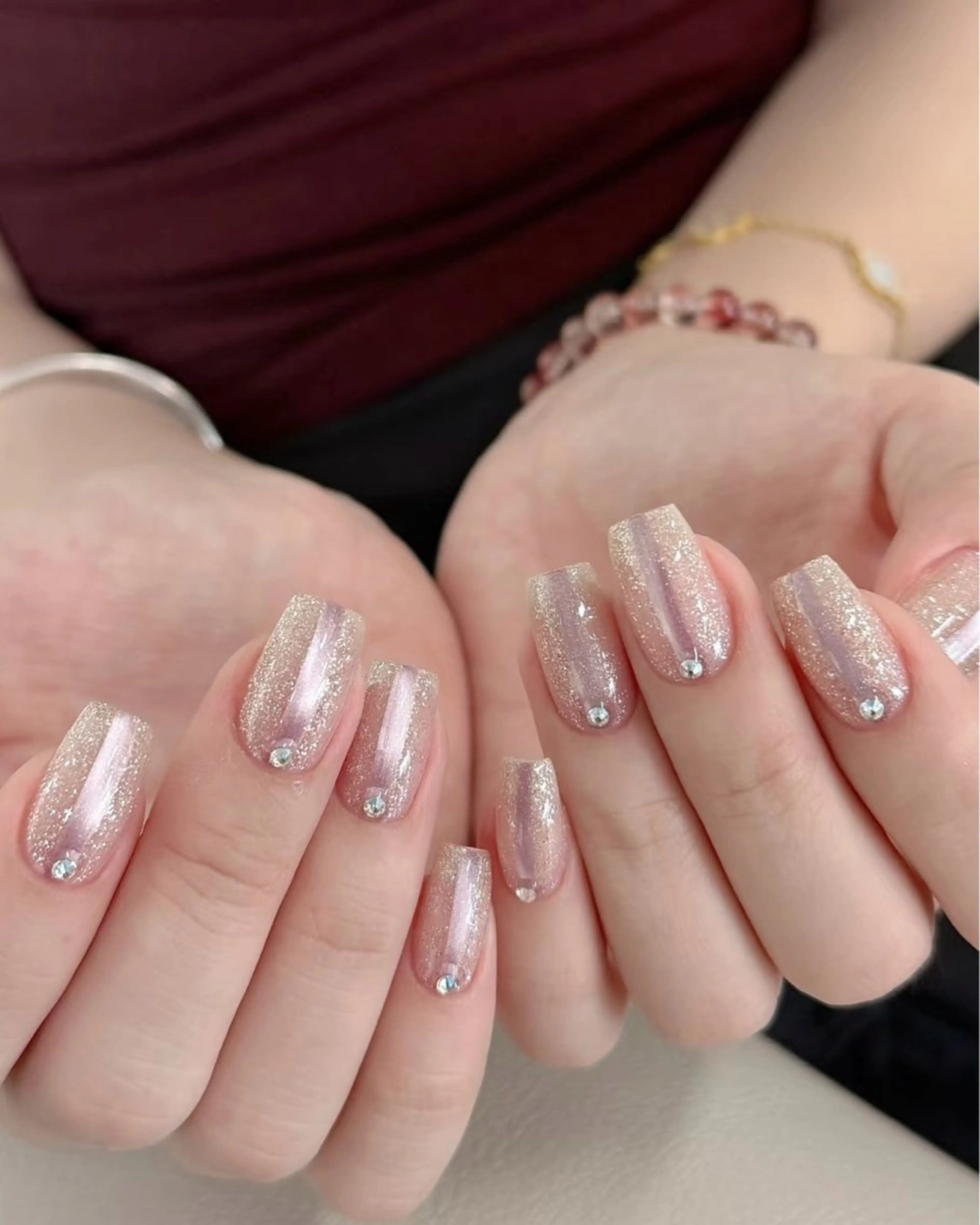 ネイル フレンチネイル 韓国ネイル マグネットネイル 持ち込み スカルプネイル ハンドネイル Speraネイル 大宮店🎀のネイルデザイン