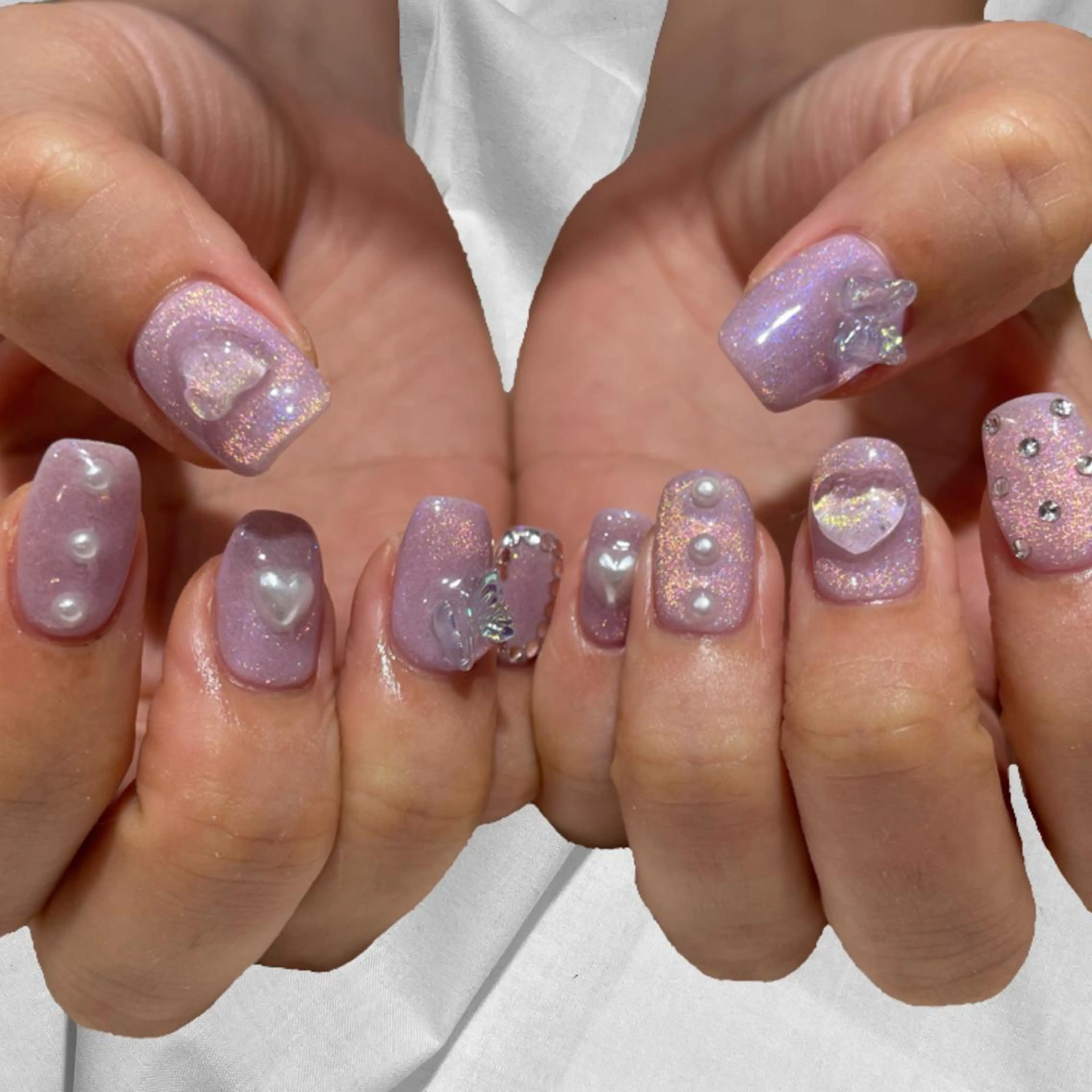 ネイル オーロラネイル キラキラネイル マグネットネイル ハンドネイル sharesalon    room59所属・nozomi 🌙のネイルデザイン