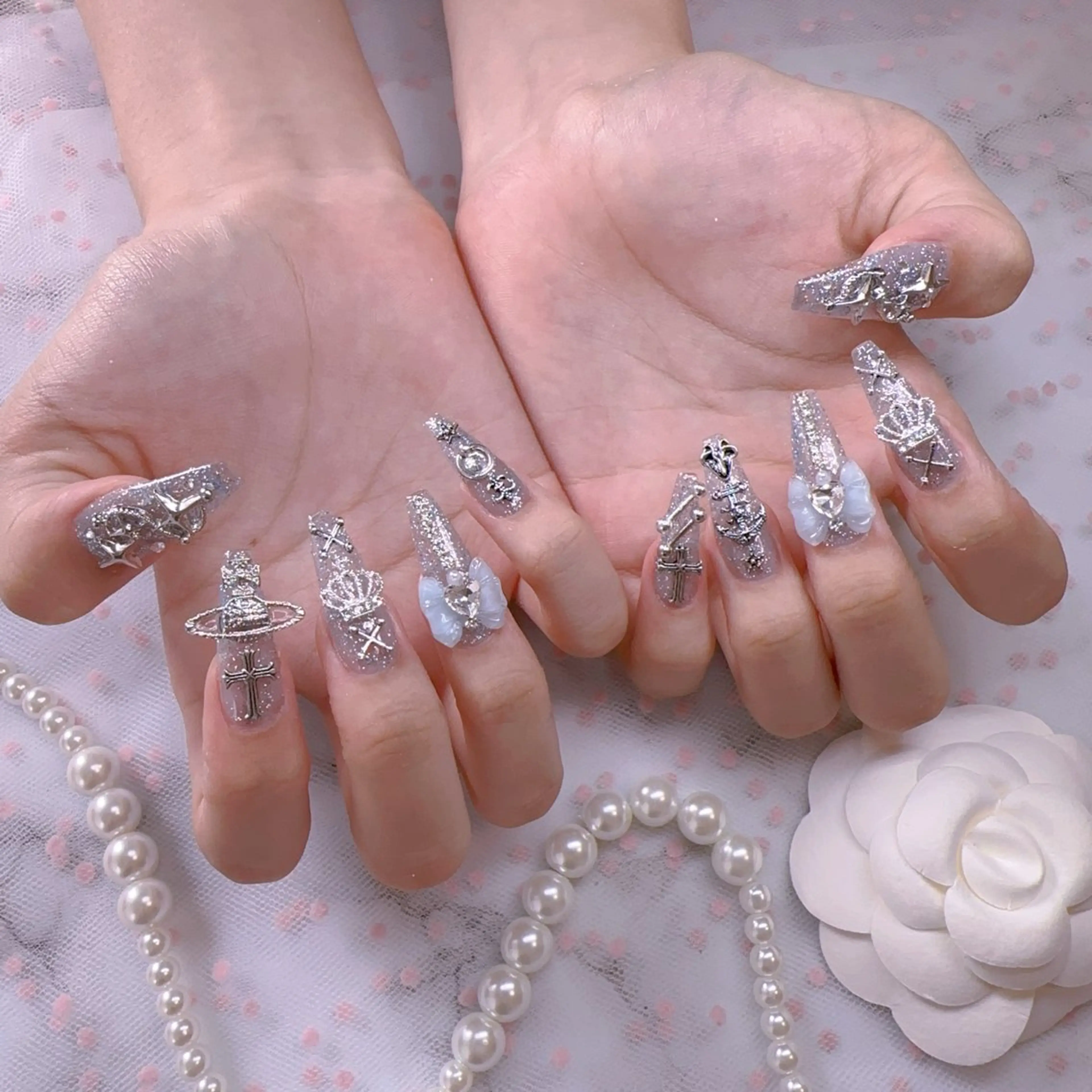 ネイル オーロラネイル 長さ出し フットネイル 韓国ネイル ラメ(グリッター) ハンドネイル Belle nail salon 新小岩のネイルデザイン