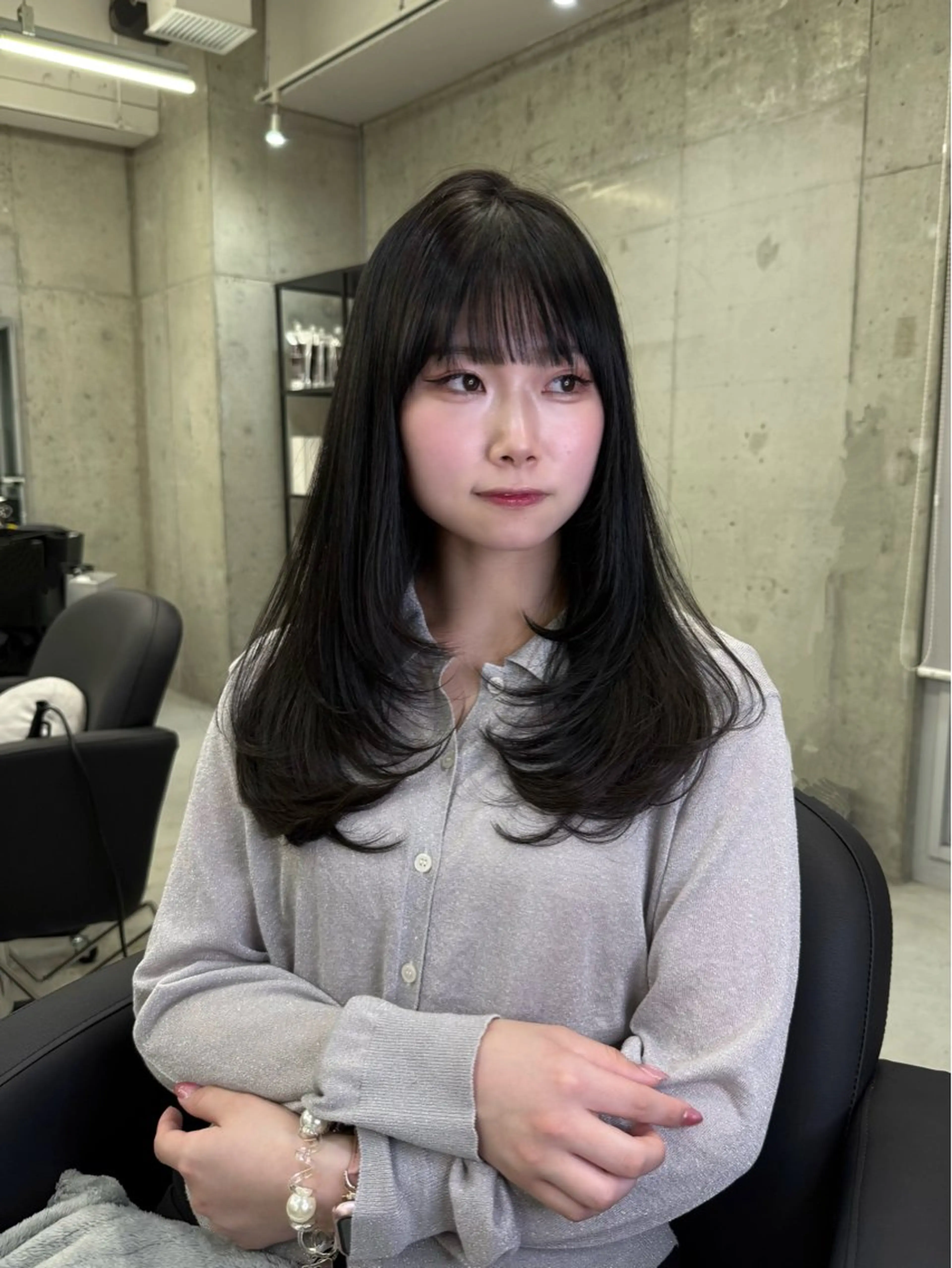 セミロング カット ヘアカラー トリートメント Hinane ‪❤︎‬のヘアスタイル