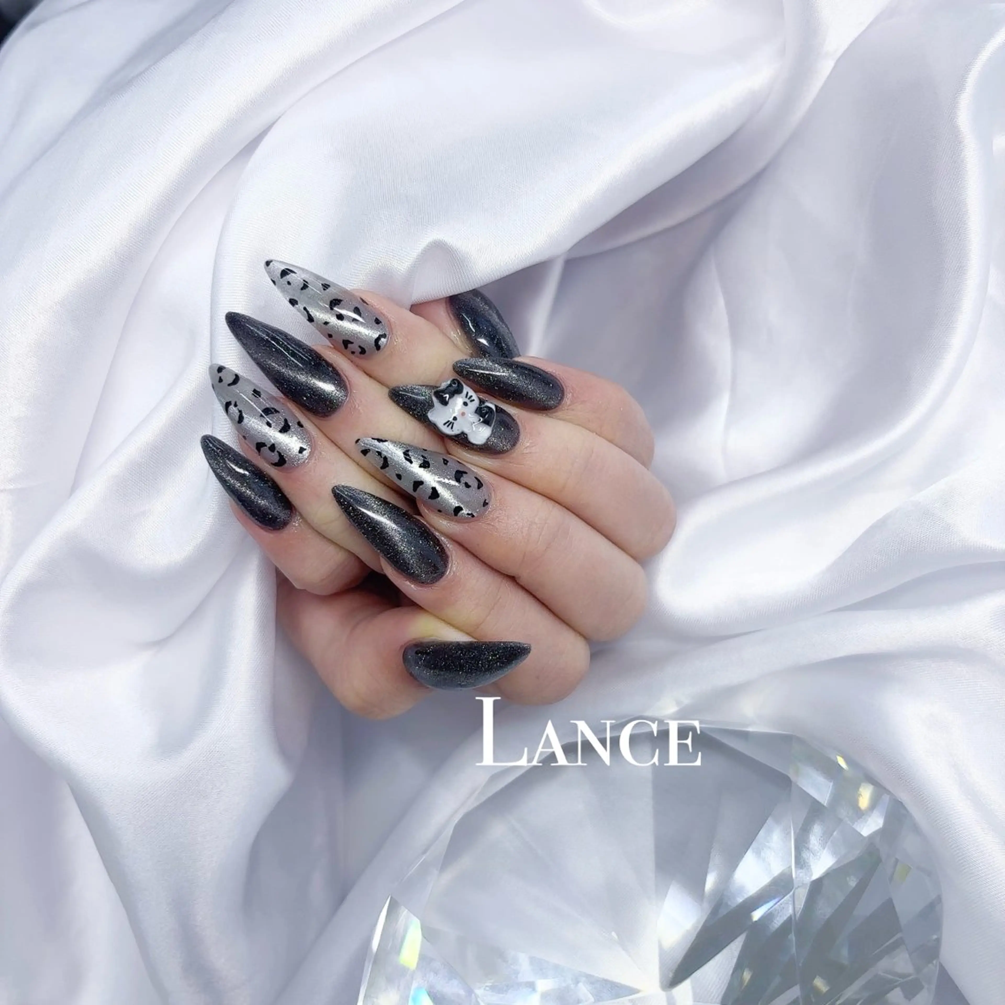 ネイル 韓国ネイル ワンホンネイル 冬ネイル ハンドネイル Lance nailのネイルデザイン