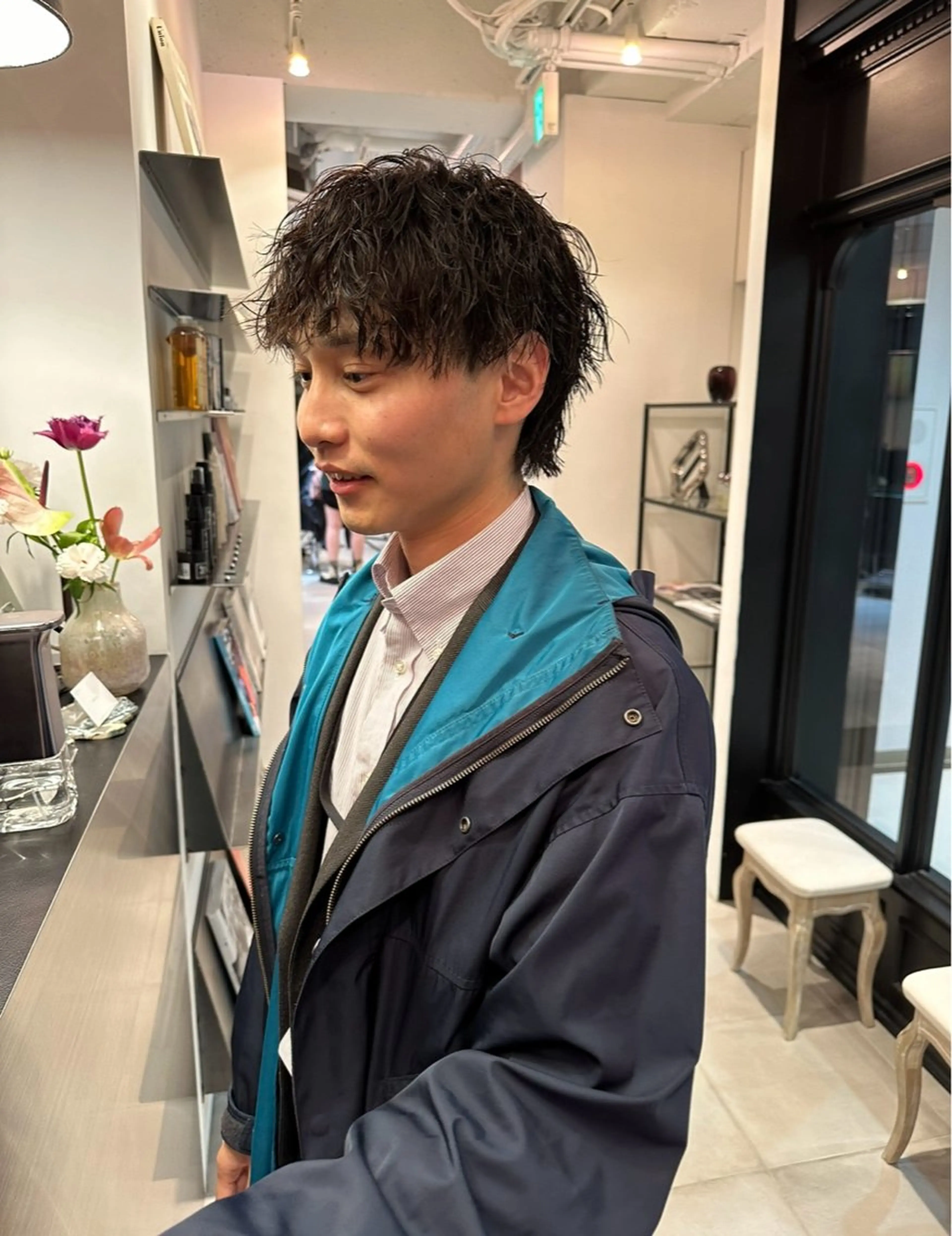 パーマ メンズ カット パーマ riria/ボブ /ブラウンカラー🎀のヘアスタイル