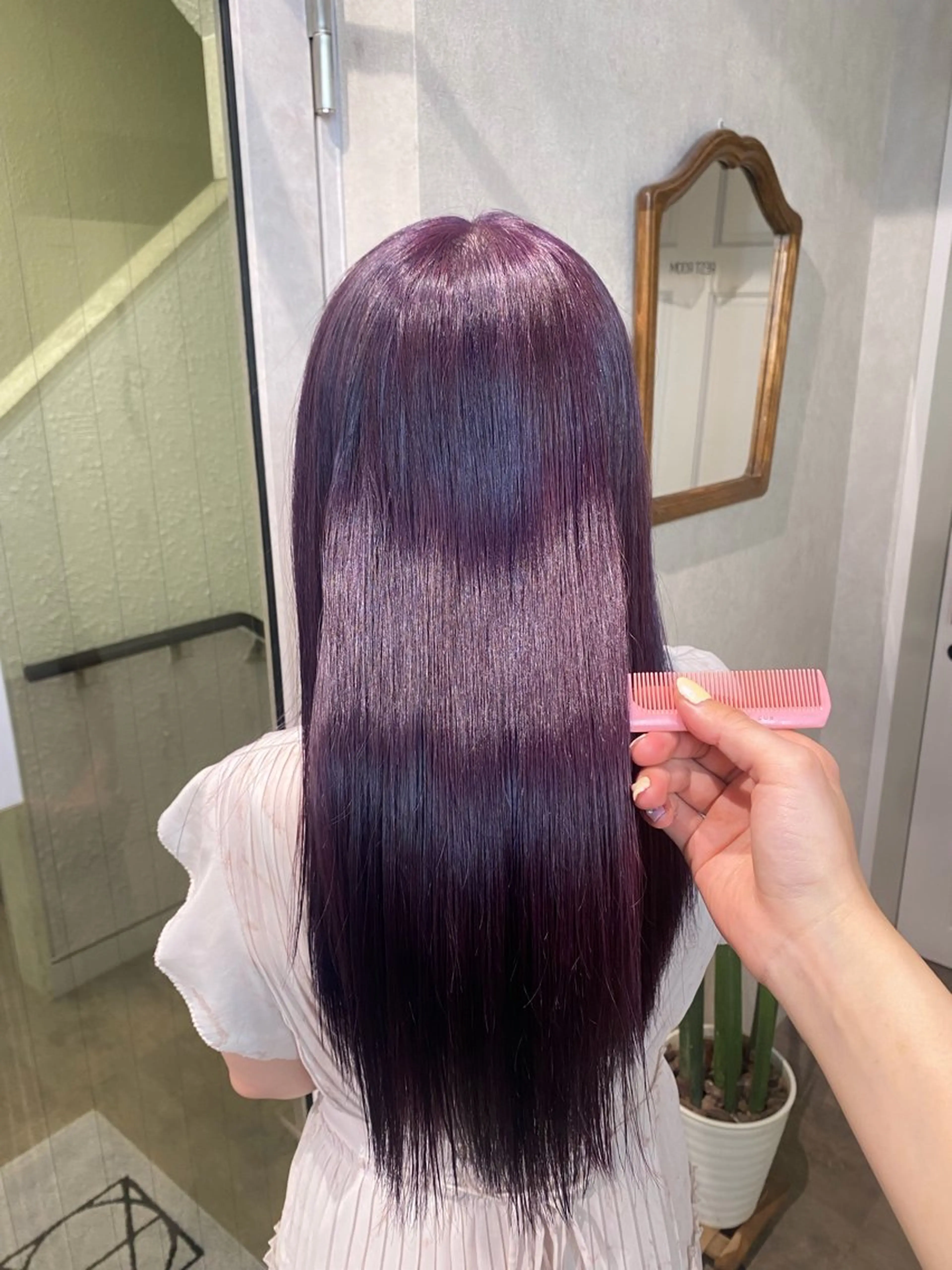 ロング カラー ラベンダーカラー ヘアカラー ハイトーン/ ネイル💅まりなのヘアスタイル