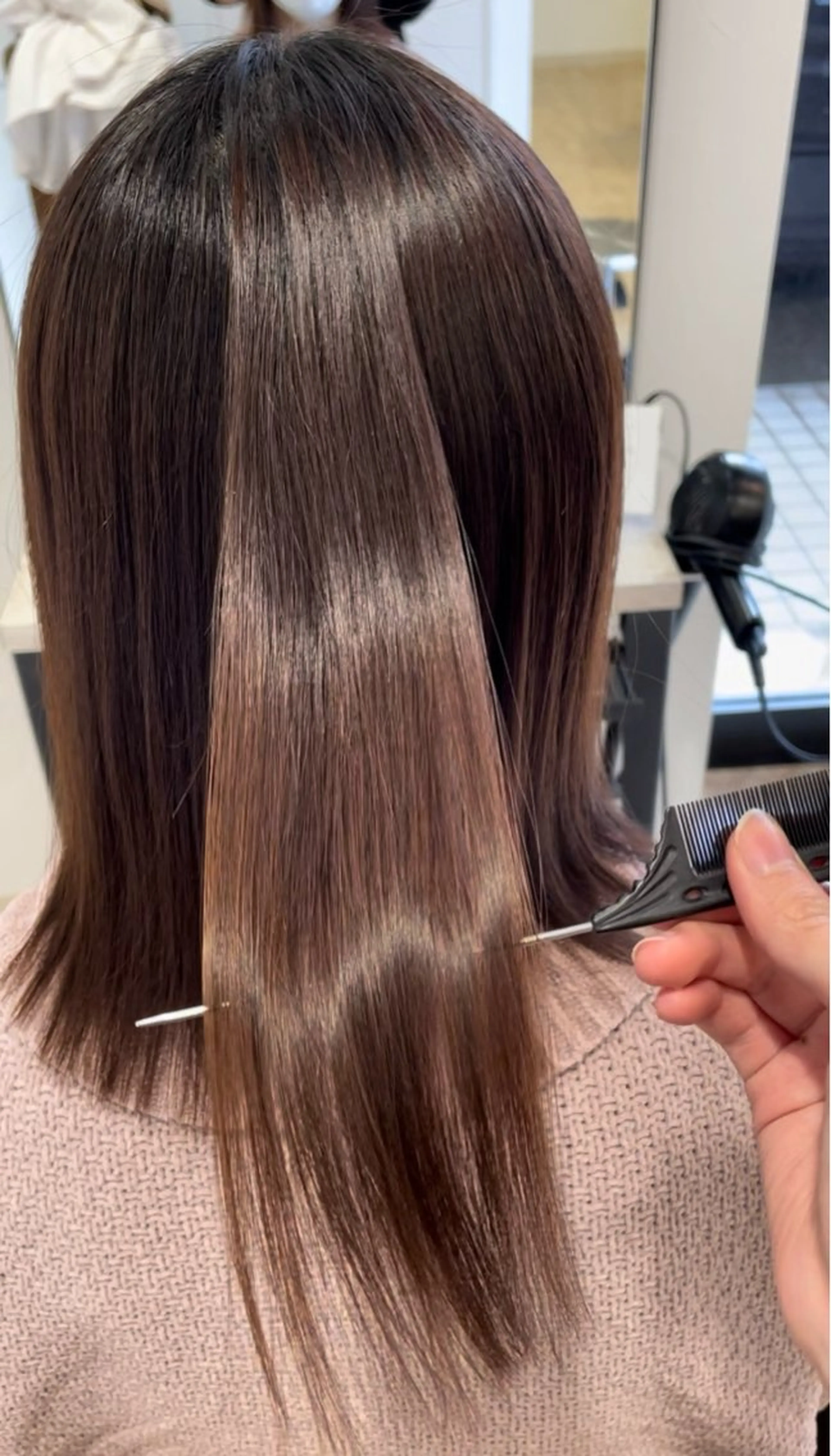 ミディアム 縮毛矯正 カット 縮毛矯正 wakana /透明感カラー/艶髪のヘアスタイル