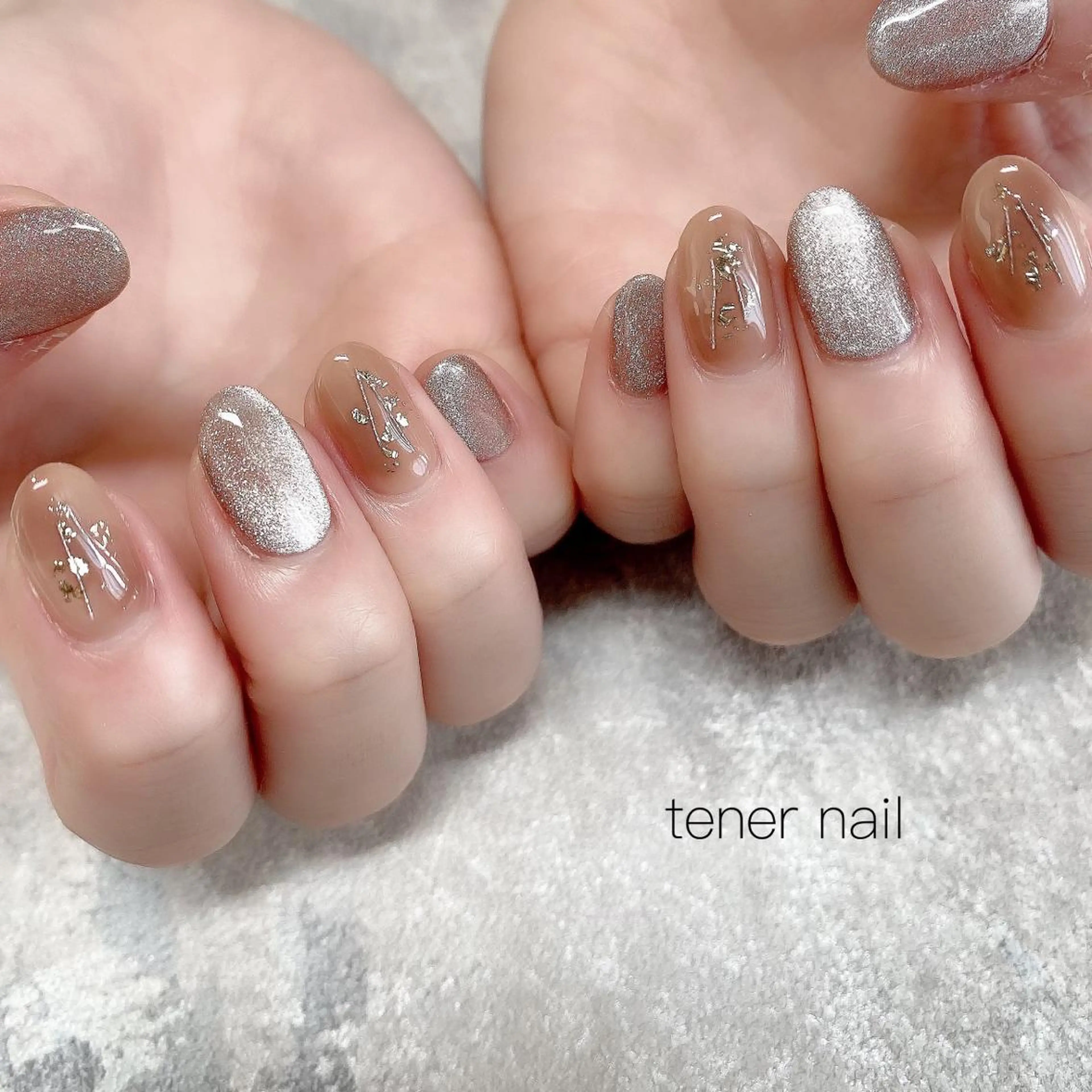 ネイル マグネットネイル ニュアンスネイル ピンク ピンクベージュ tener  nail  テネルネイル所属・テネルネイル tener nailのネイルデザイン