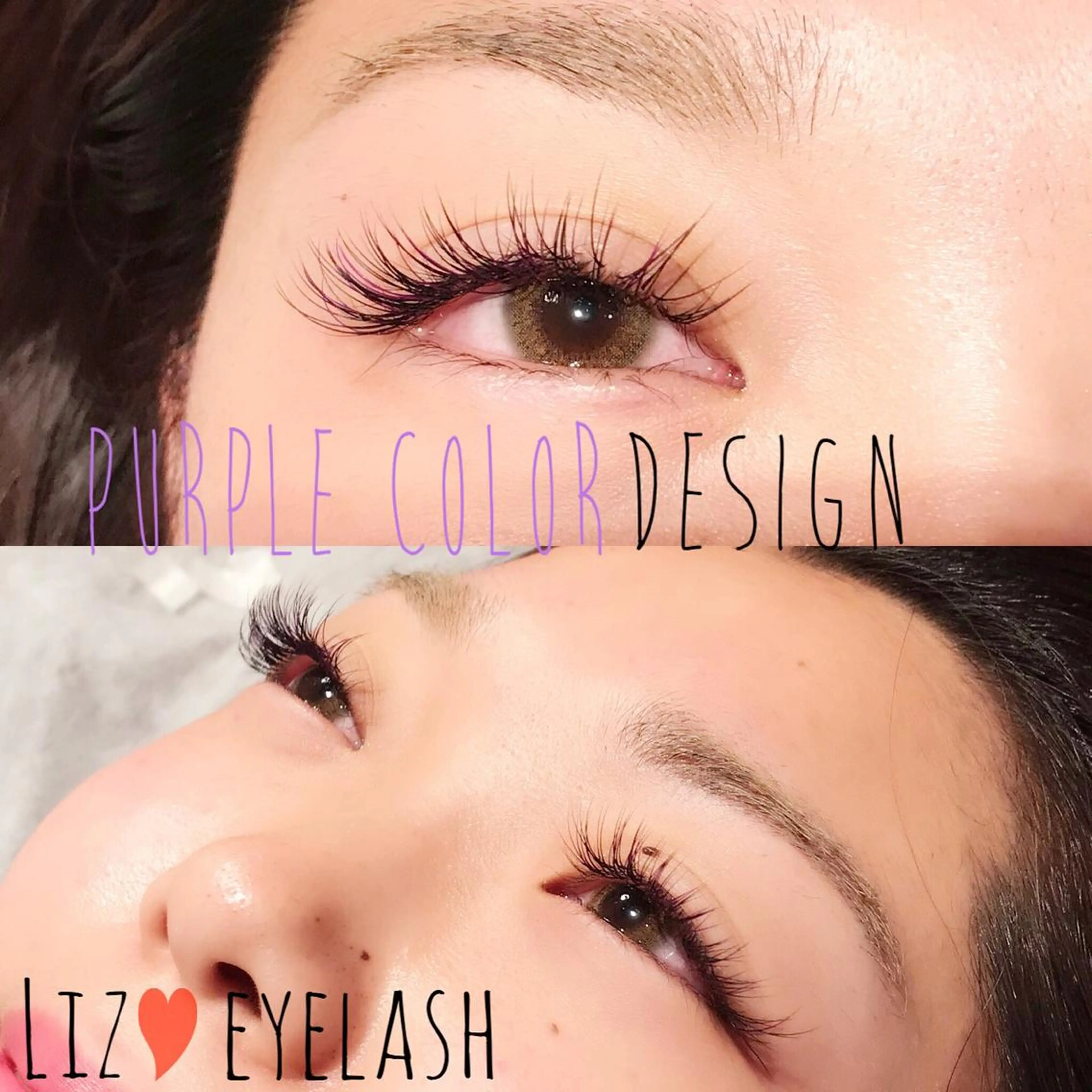 ネイル マツエク・マツパ Cカール ナチュラル パープル マツエク nashira -ナシラ- 恵比寿のマツエク・マツパデザイン