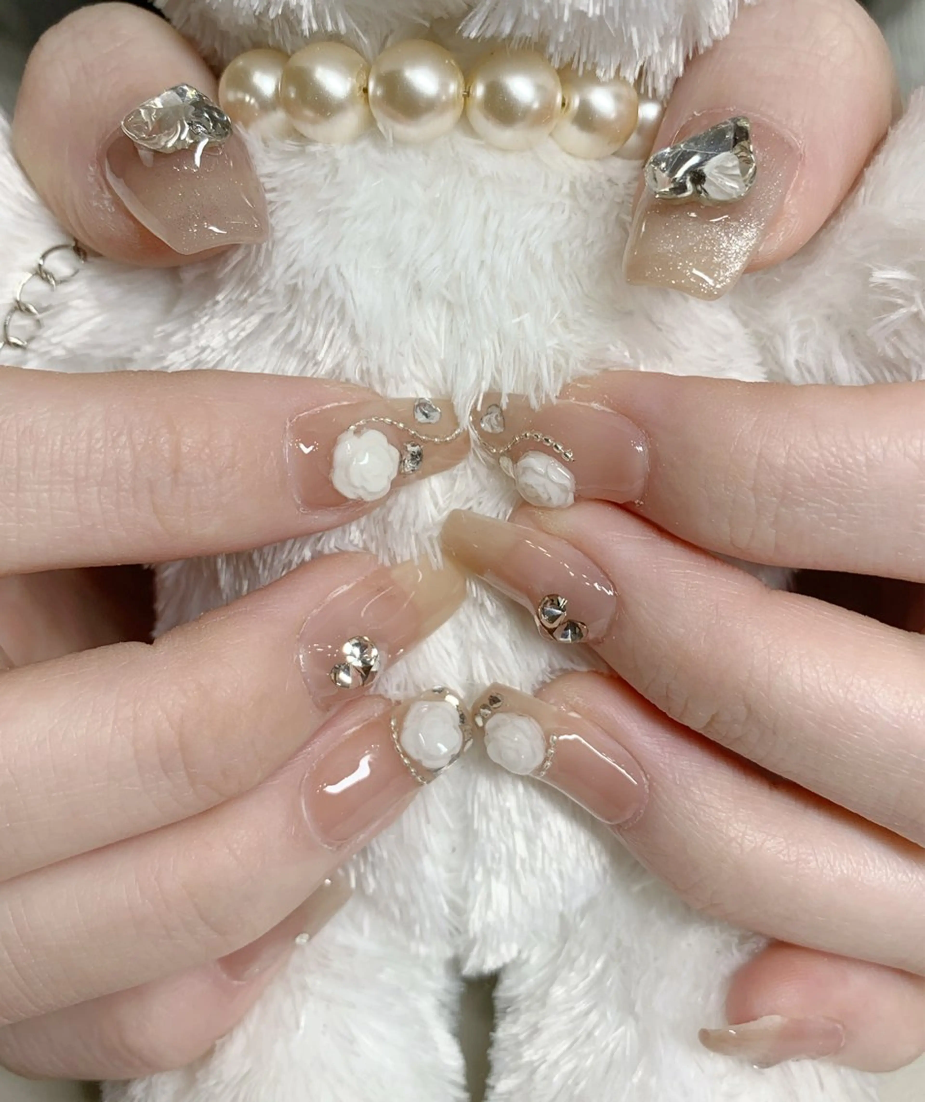 ネイル ハート マグネットネイル 春ネイル 夏ネイル ハンドネイル mira-cle大濱美容アカデミー所属・AI NAのネイルデザイン