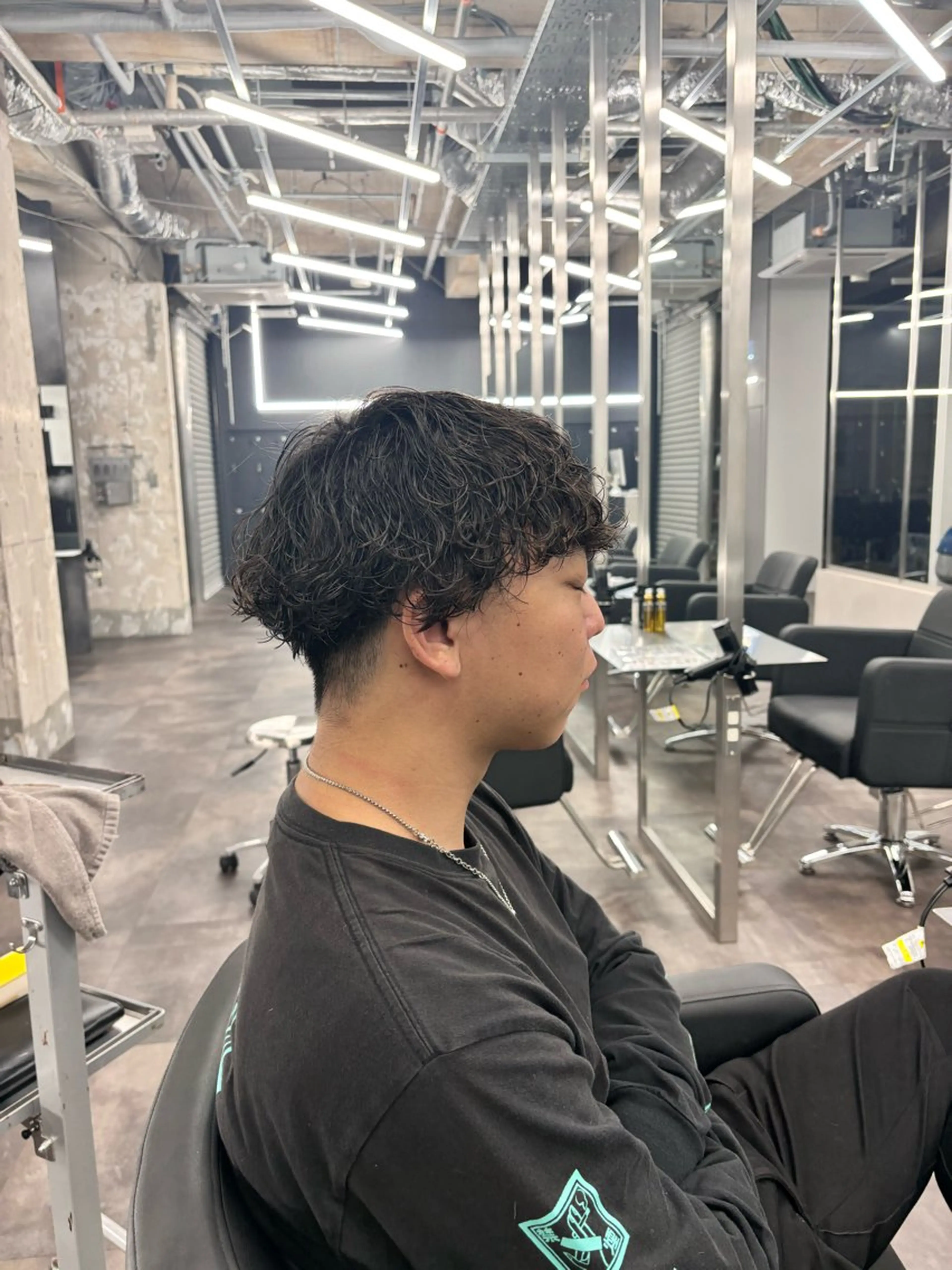 メンズ メンズパーマ 波巻きパーマ GARTE所属・ゲンキ/ボブ /無料カットモデルのヘアスタイル