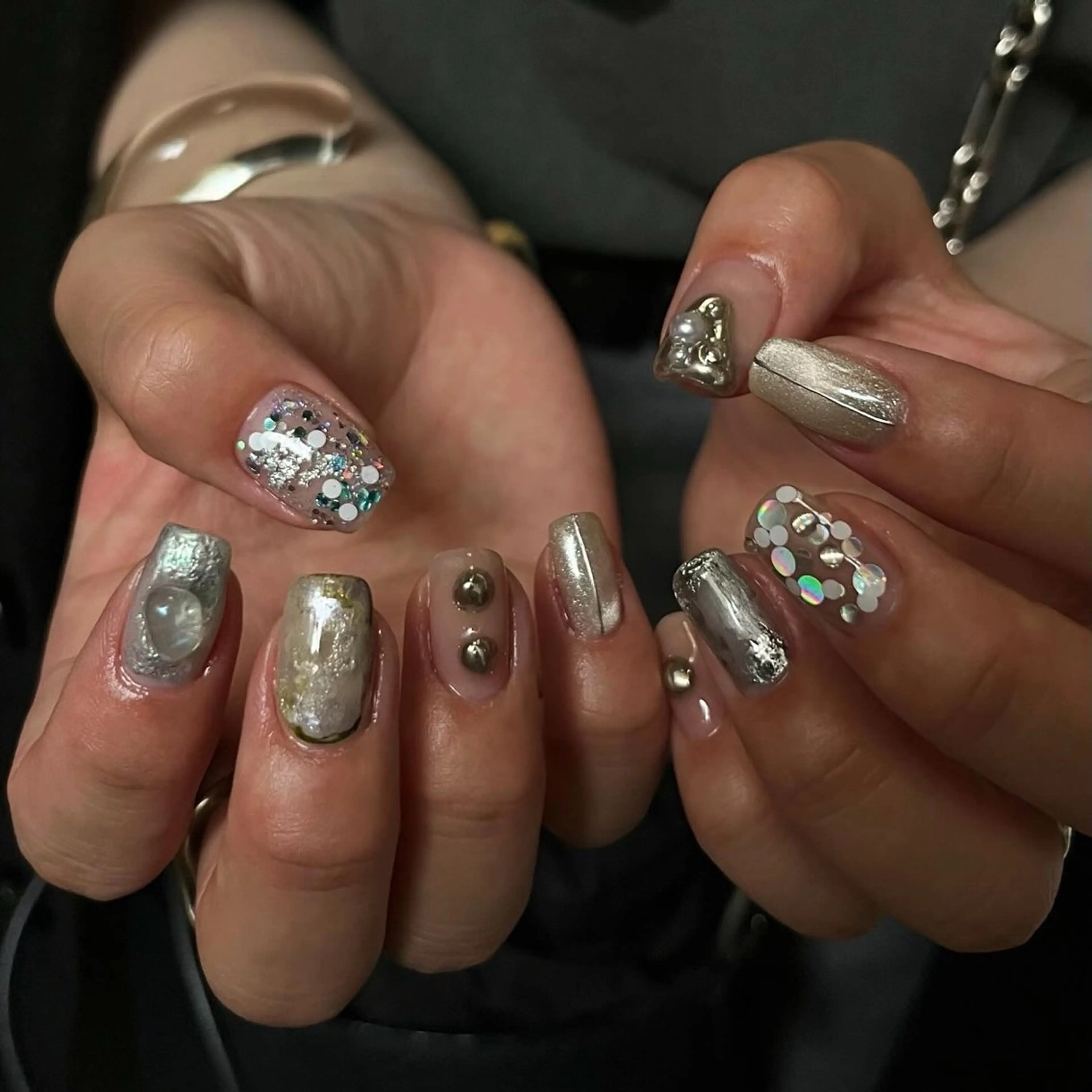 ネイル グリーン nail salon O (en)所属・vegh. nail／阿波座のネイルデザイン