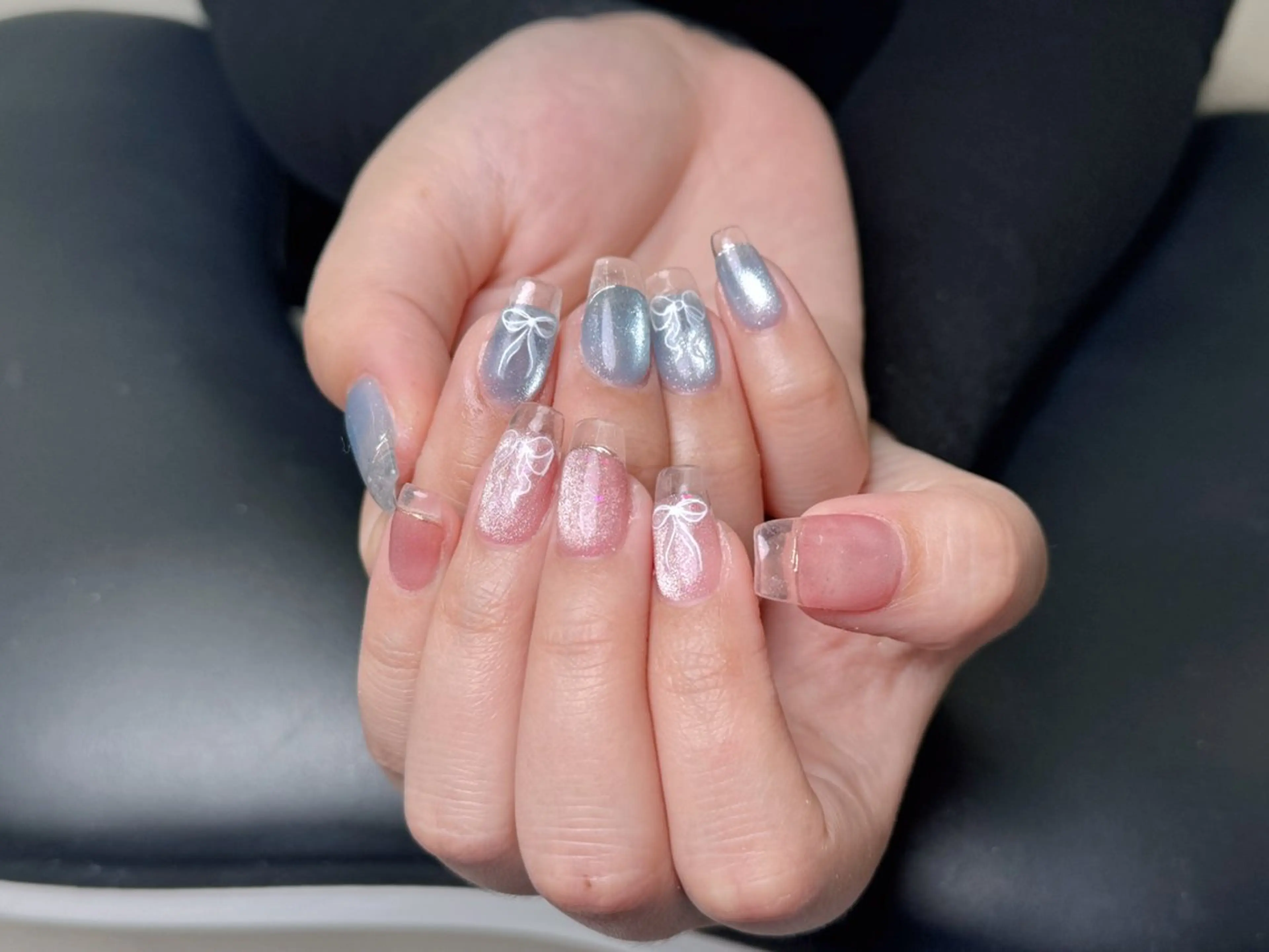 ネイル チークネイル 長さ出し フラッシュネイル フットネイル フレンチネイル ハンドネイル Nail&Eyela sh Nanaのネイルデザイン