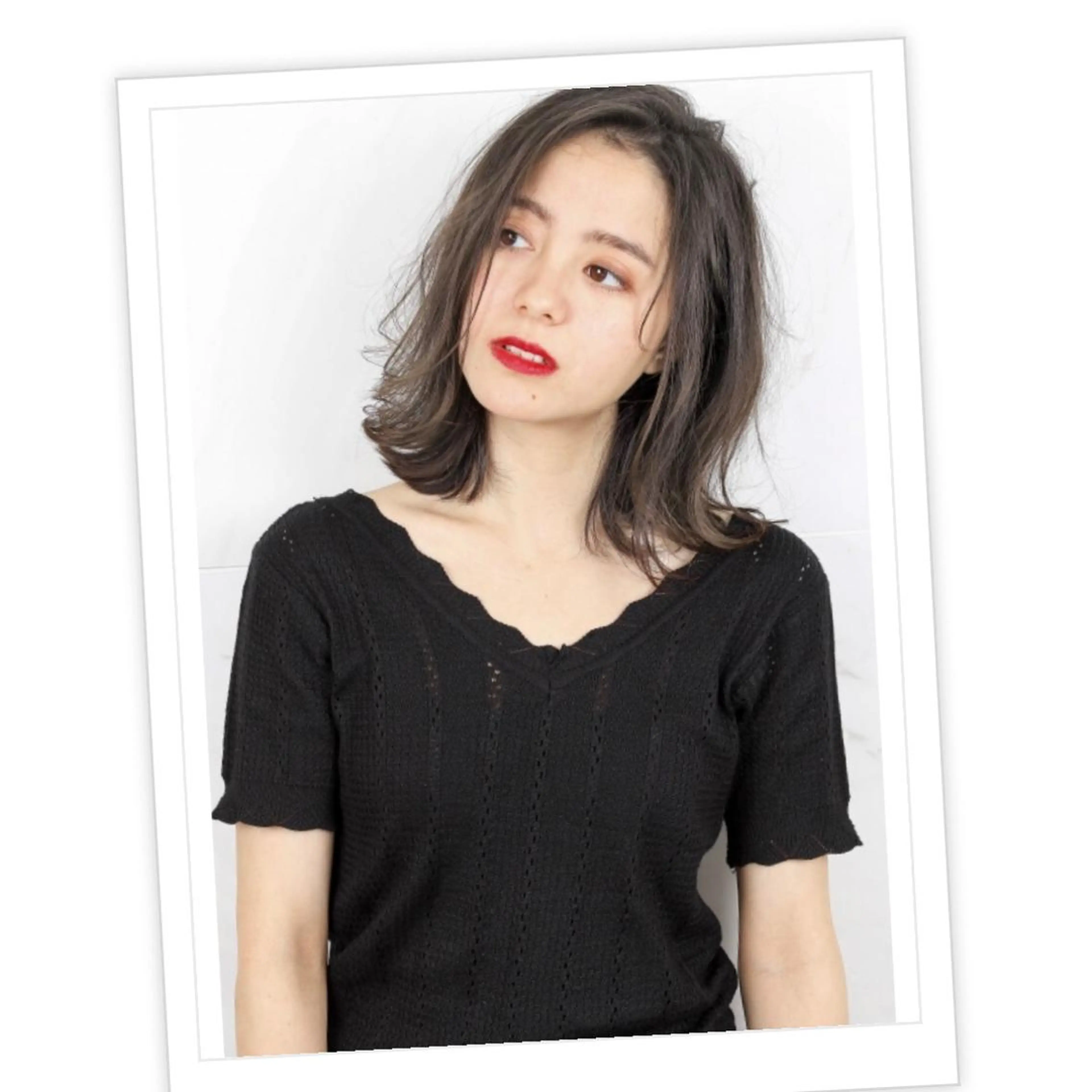 ミディアム カラー カット ヘアカラー トリートメント 荒木 依莉亜のヘアスタイル